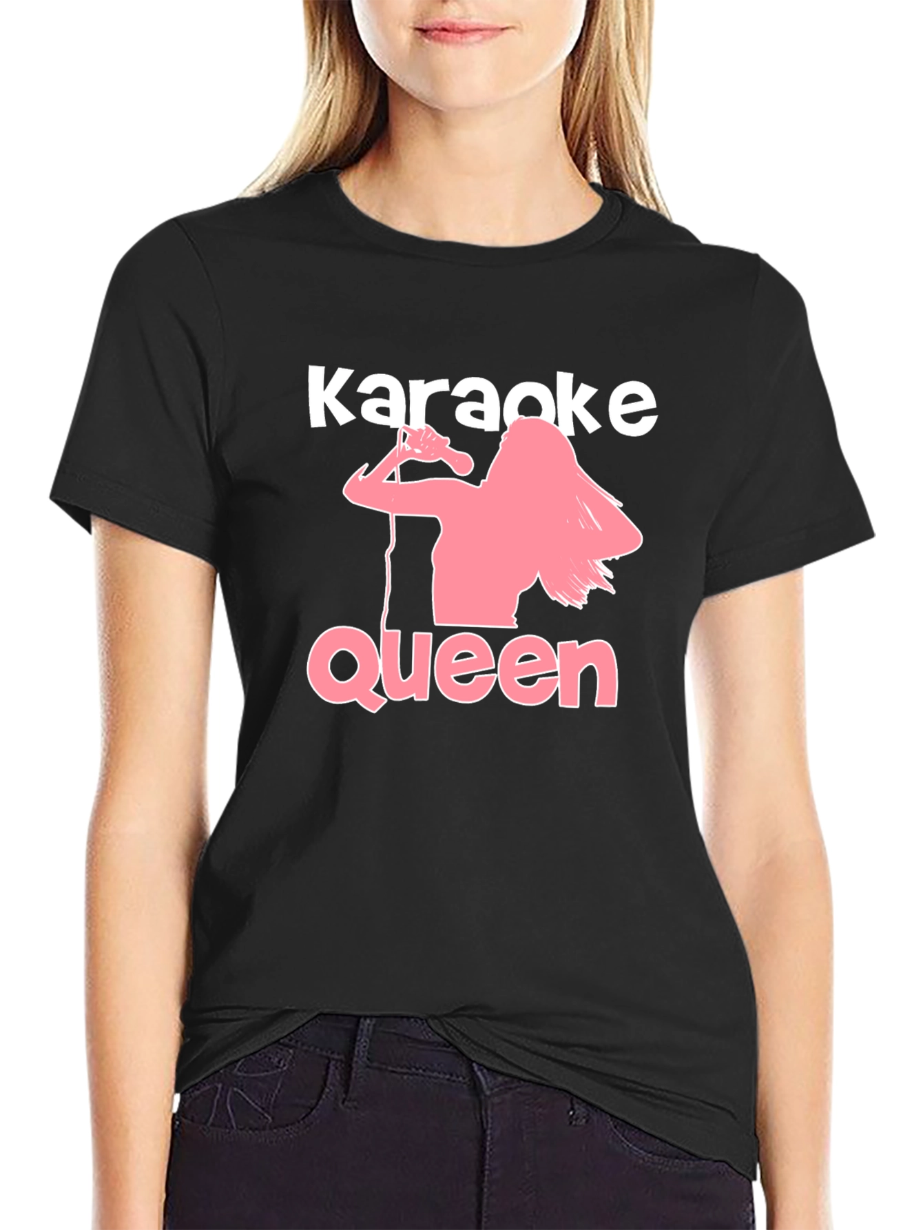 Black Karaoke Queen Graphic Tee - Black T-Shirt view 2