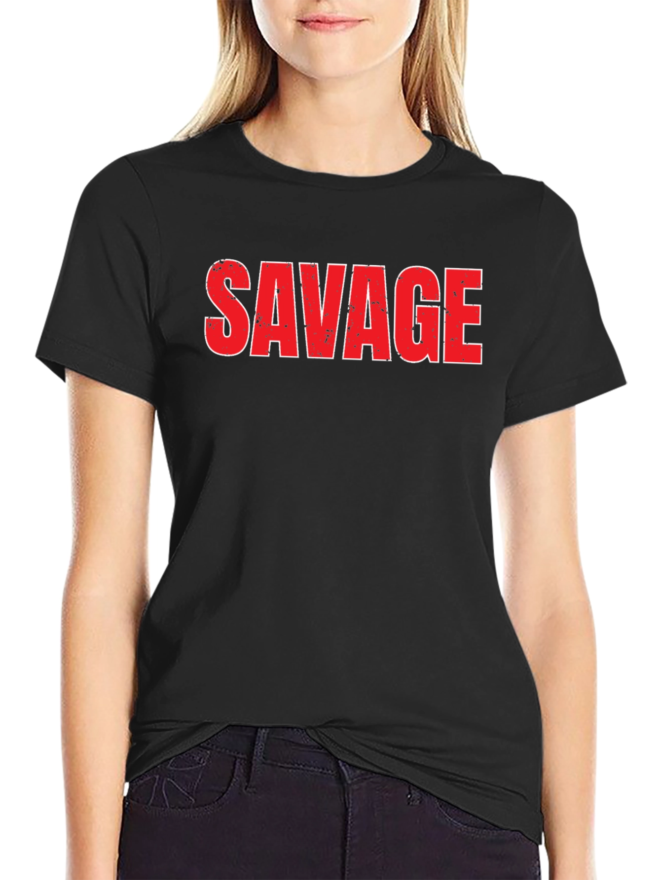 Black Savage Graphic Tee - Bold Statement Shirt view 2