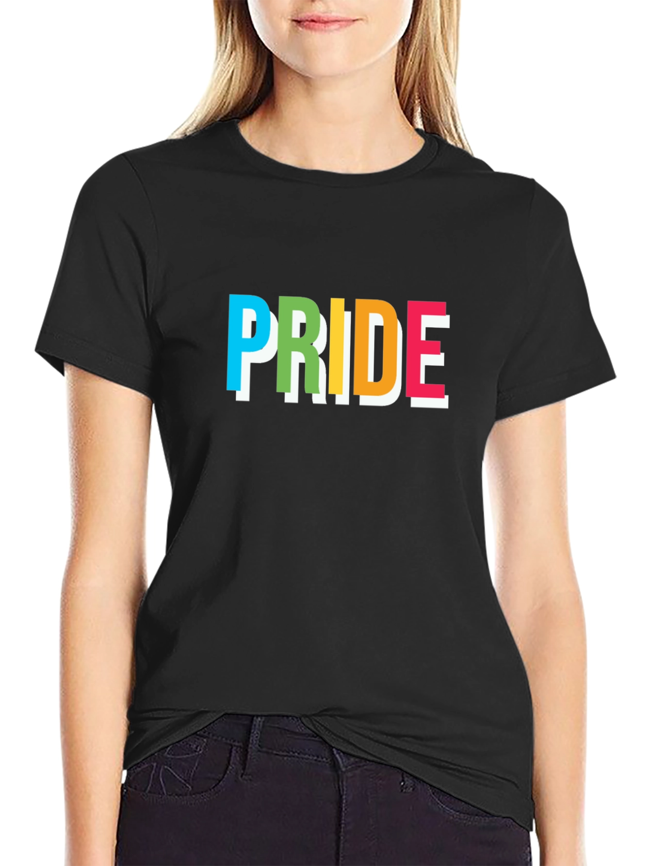 Black Pride Graphic Tee - Rainbow Lettering view 2
