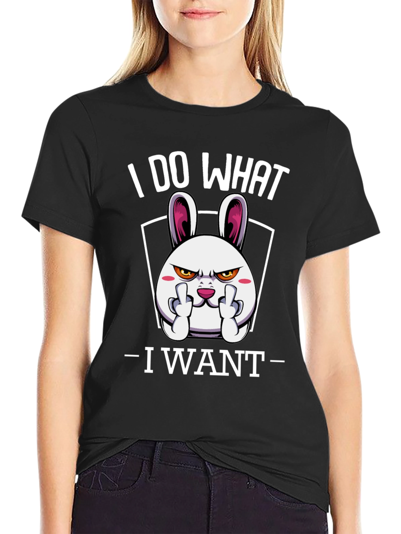 Black I DO WHAT I WANT T-Shirt view 2
