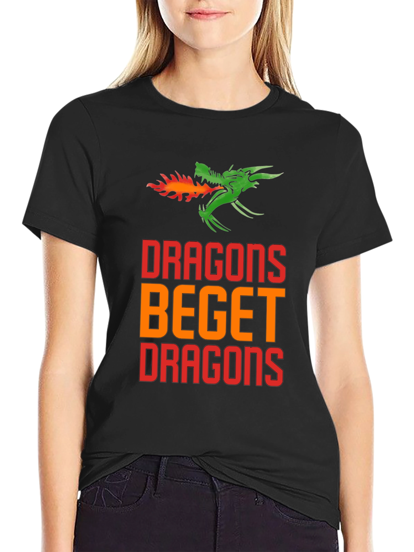 Black Dragons Beget Dragons Graphic T-Shirt view 2