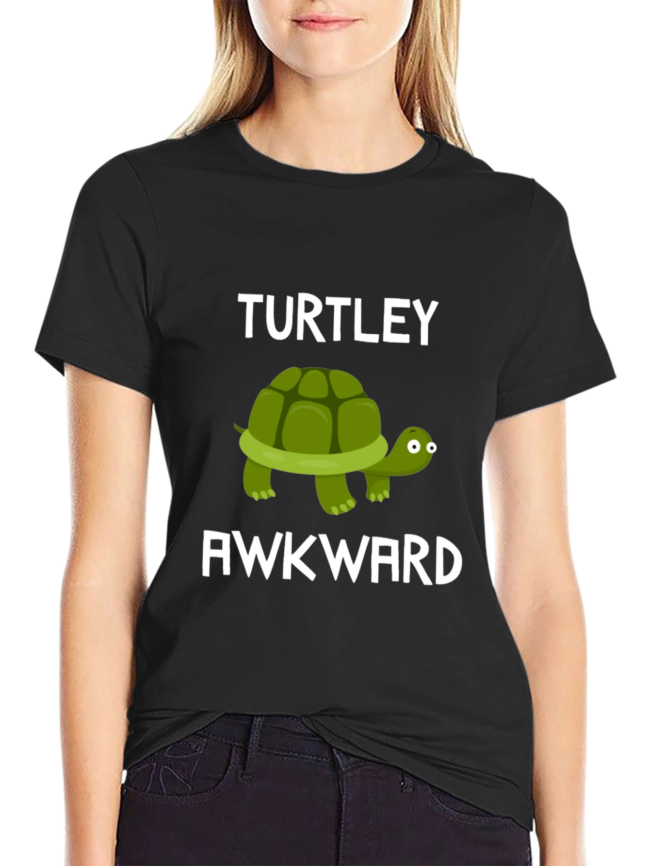 Black Turtley Awkward Funny Graphic T-Shirt view 2