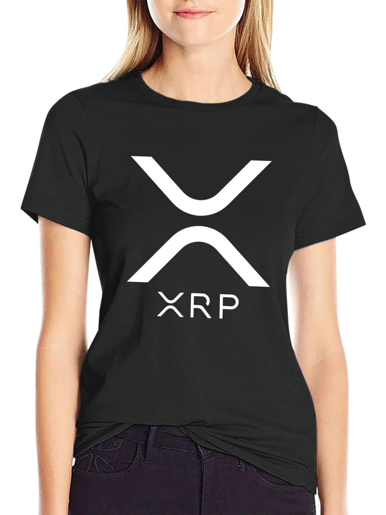 Black XRP Crypto T-Shirt - Black - Adult Unisex view 2