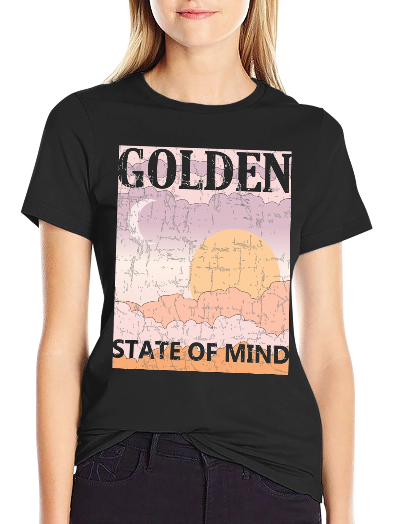 Black Golden State of Mind Black Graphic Tee view 2