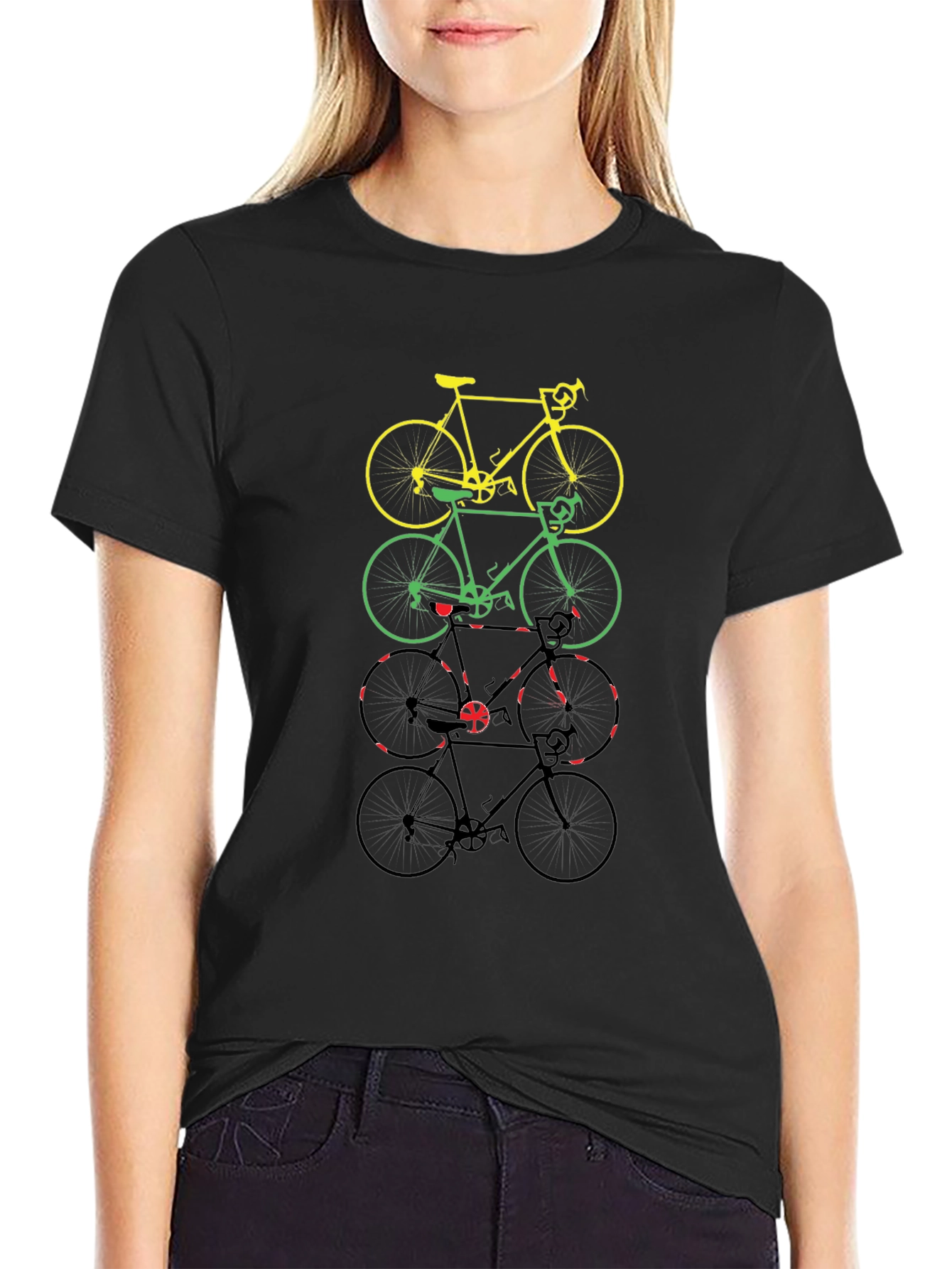Black Rasta Bicycle T-Shirt - Cycling Pride view 2