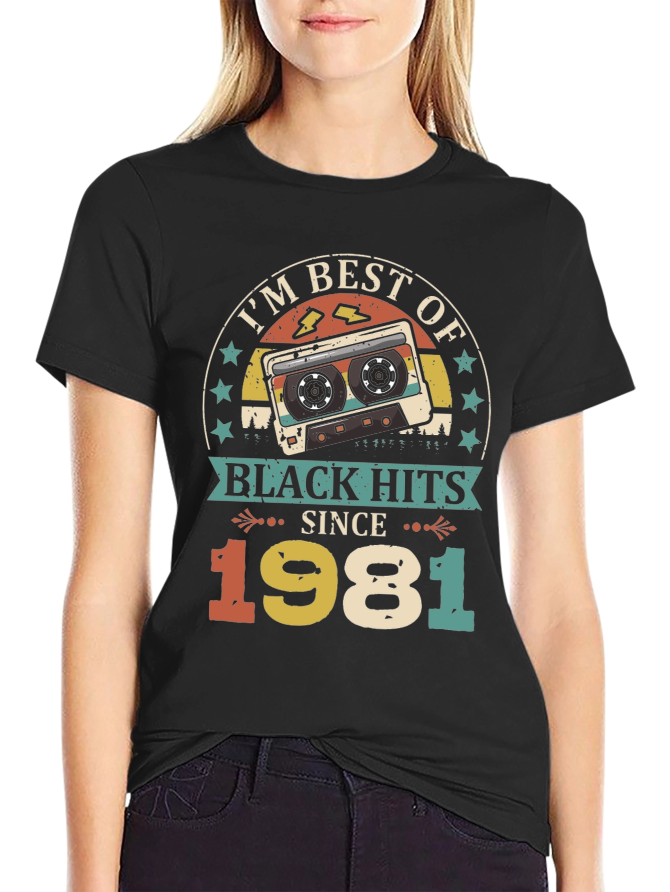 Black Best of Black Hits 1981 Cassette Graphic Tee view 2
