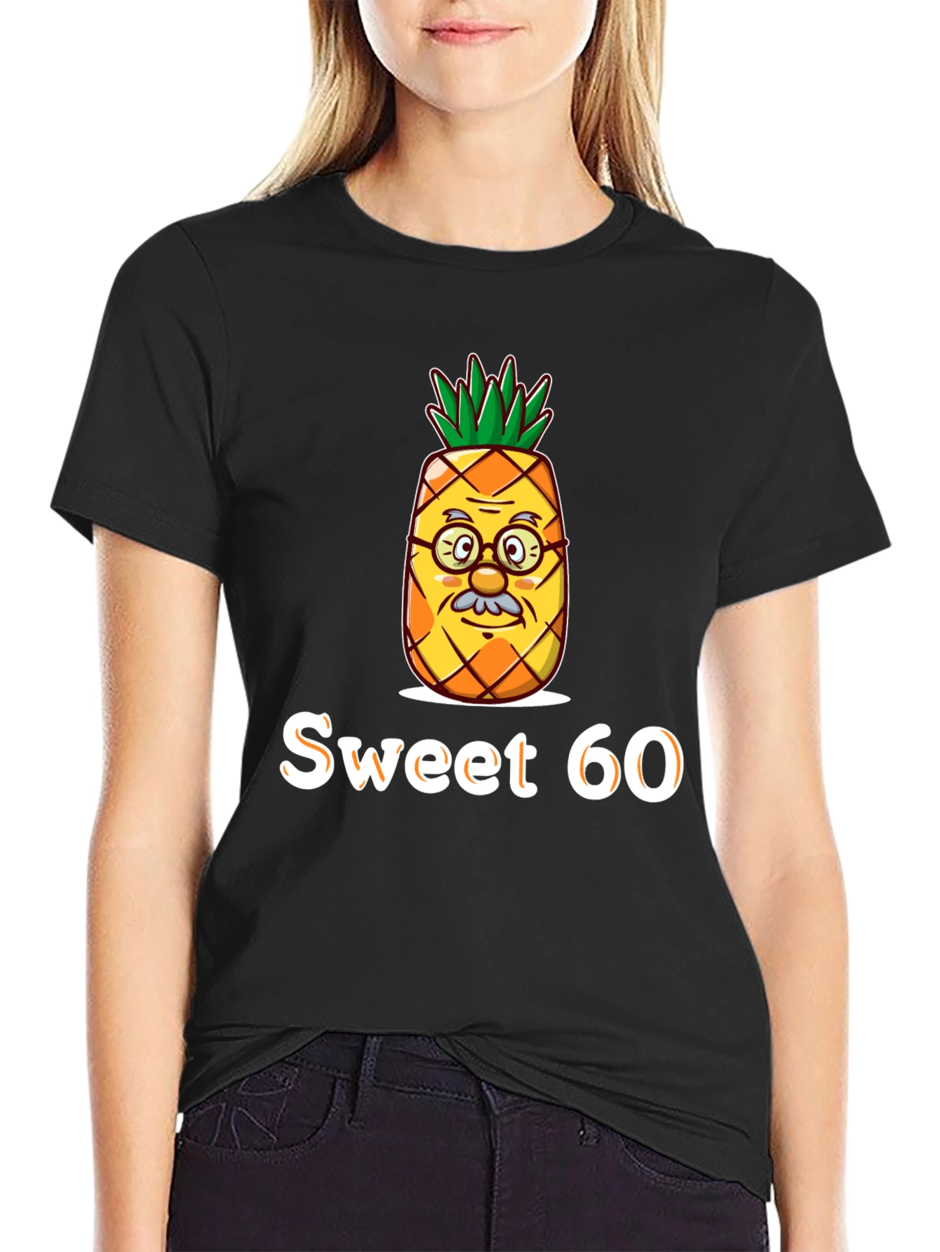 Black Sweet 60 Pineapple Graphic Tee - Unisex view 2