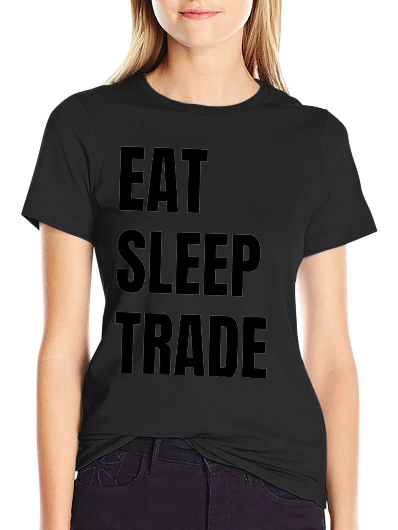 Black Eat Sleep Trade Graphic T-Shirt view 2