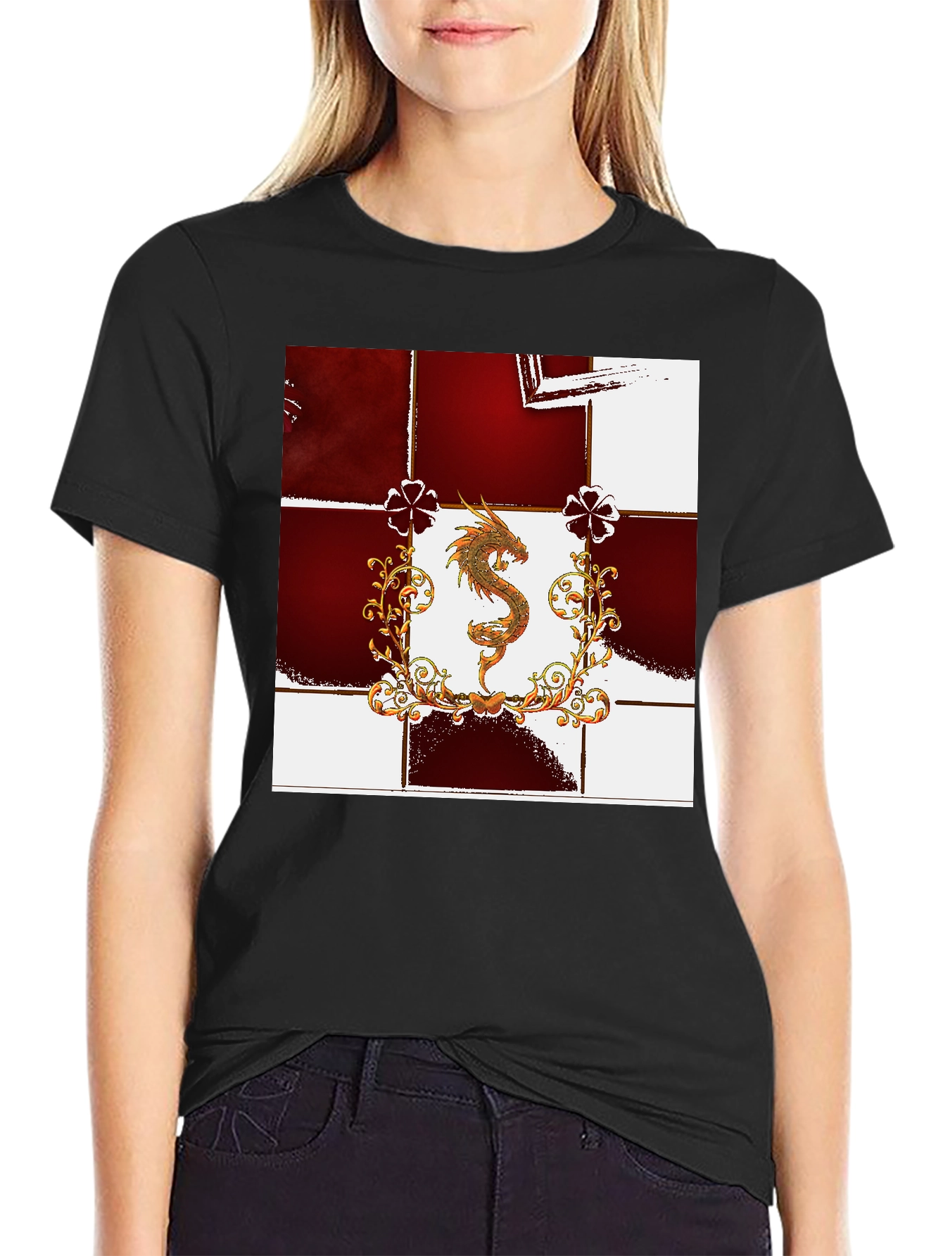 Black Dragon Emblem Black T-Shirt view 2