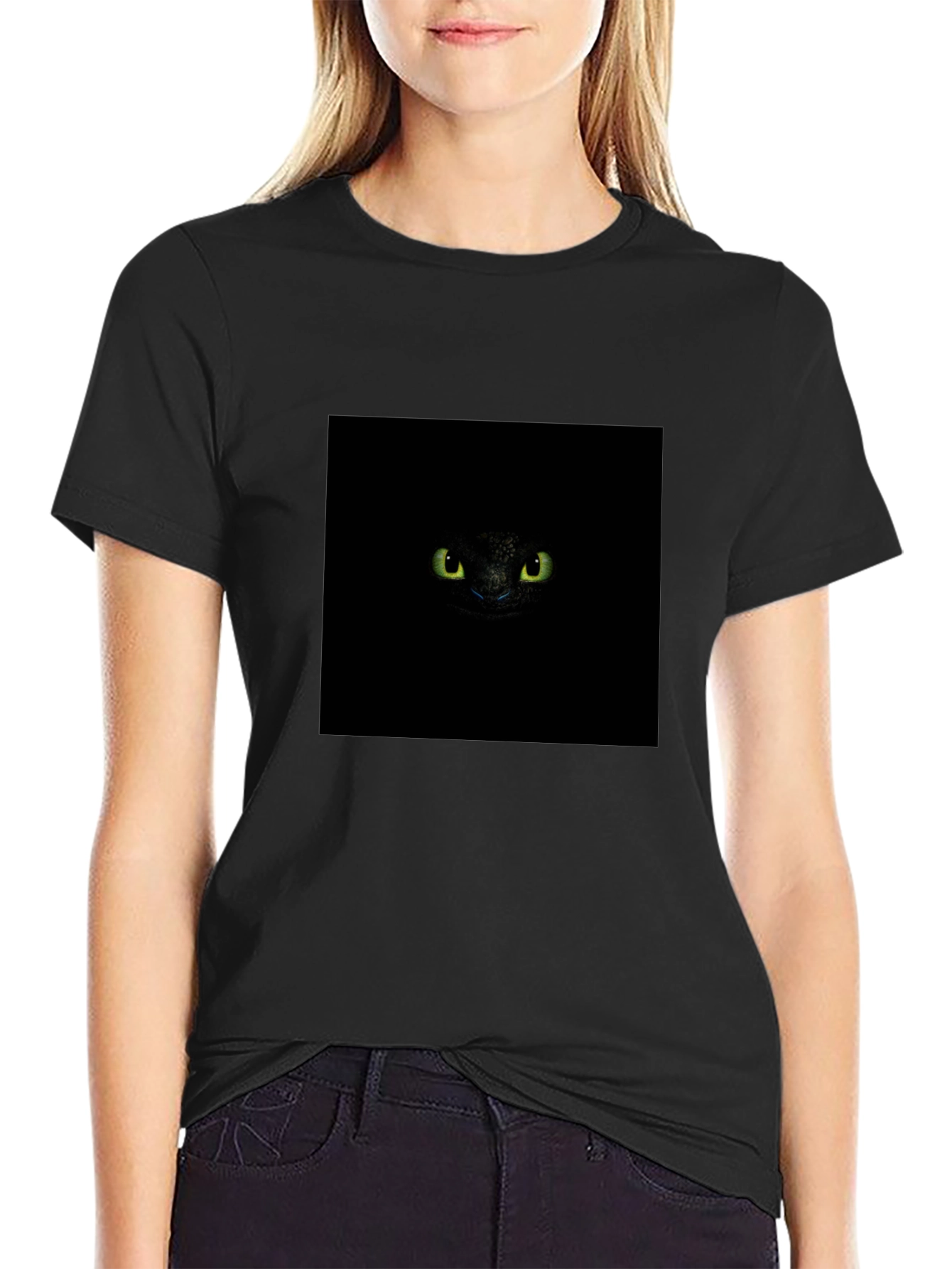 Black Night Fury Eyes Black T-Shirt view 2