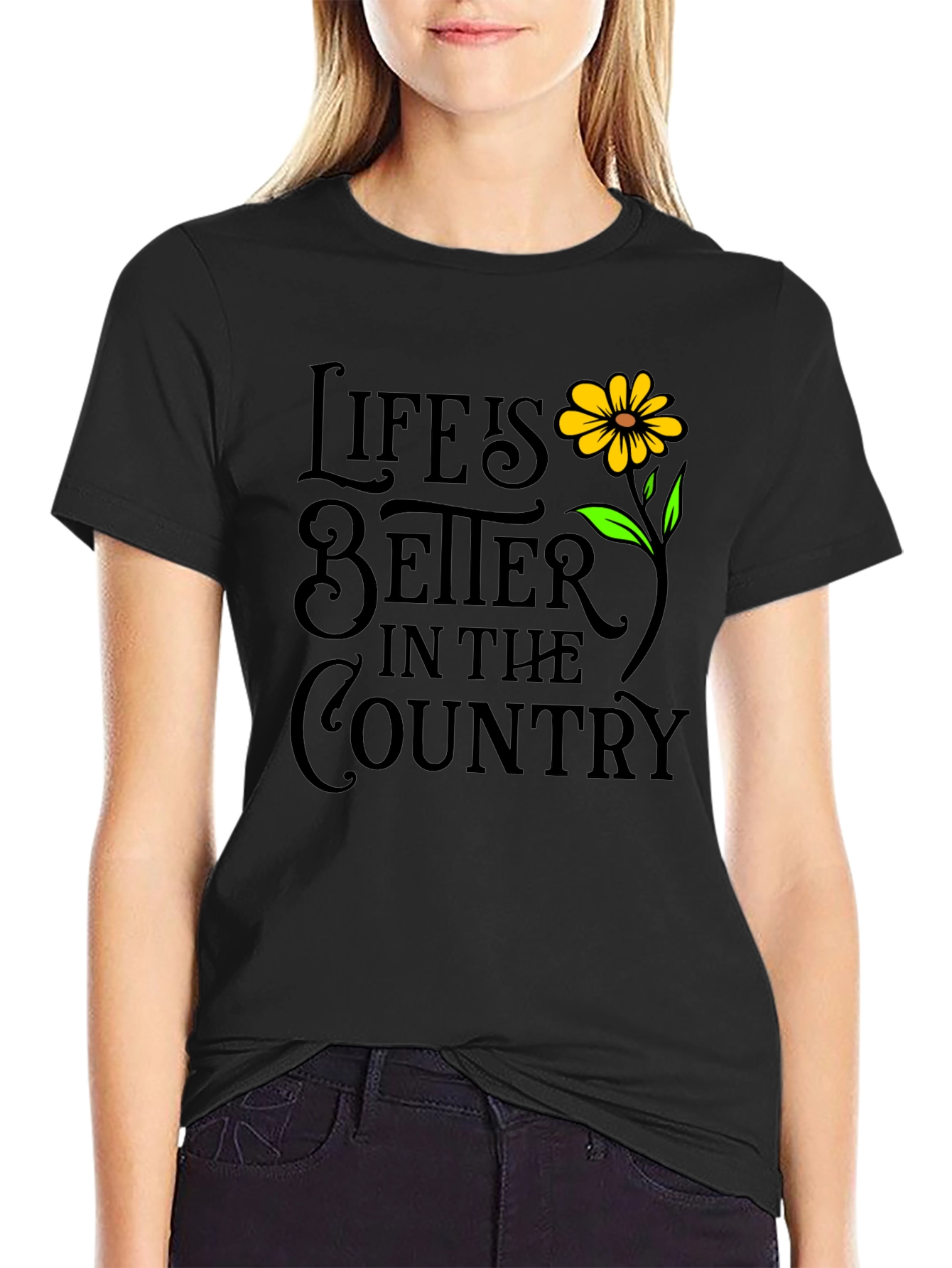 Black Life is Better in The Country T-Shirt view 2