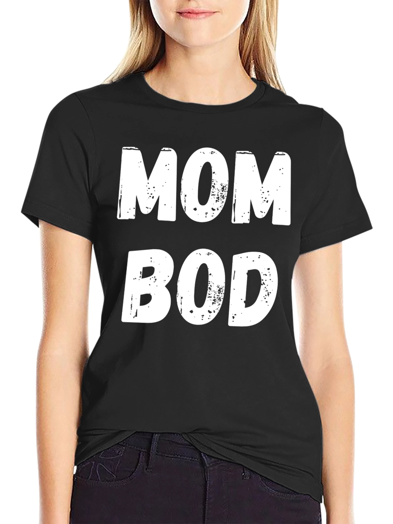 Black Mom Bod Black T-Shirt Funny Novelty Tee view 2
