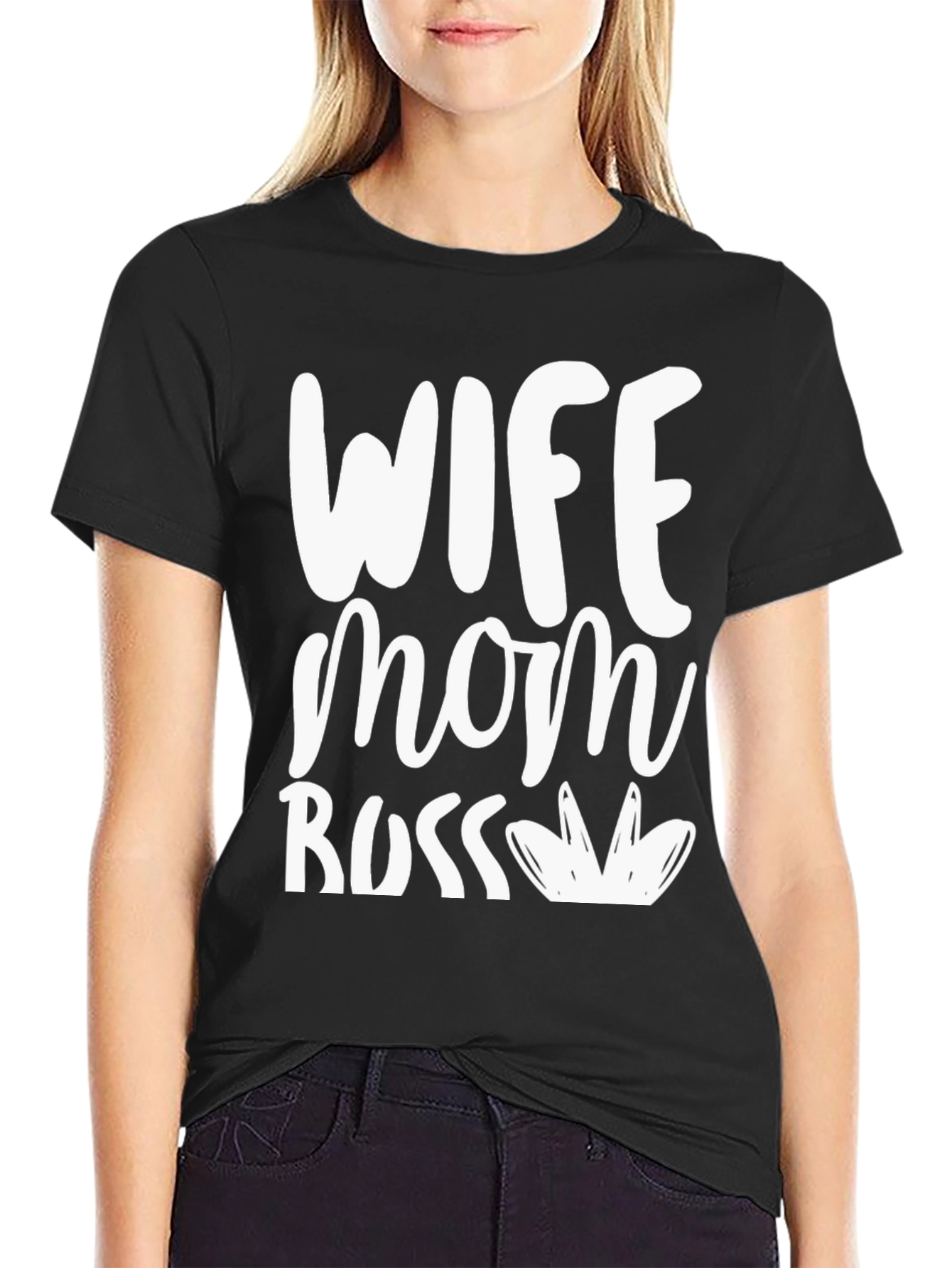 Black Wife Mom Boss Graphic T-Shirt view 2