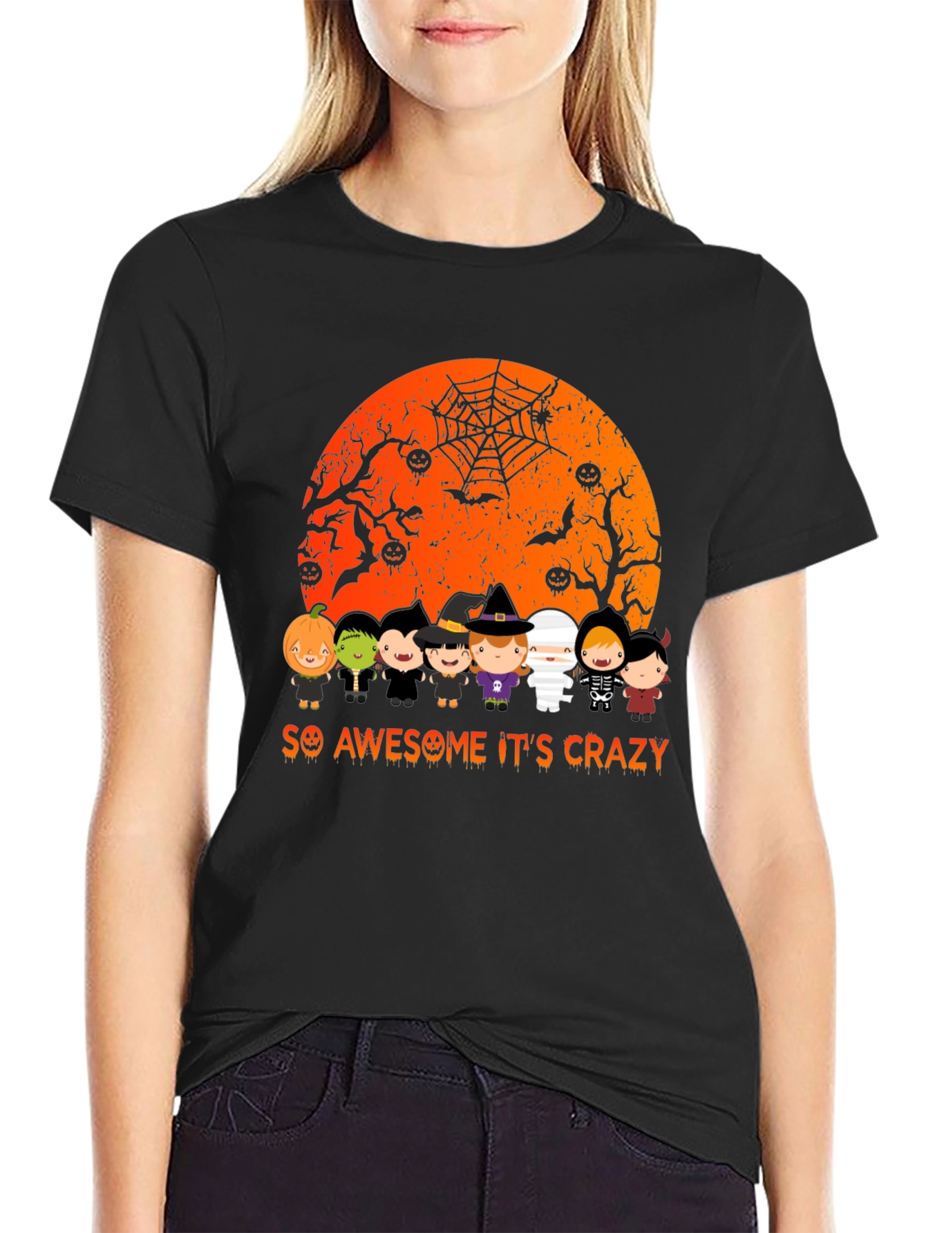Black Halloween Kids T-Shirt - So Awesome It's Crazy view 2