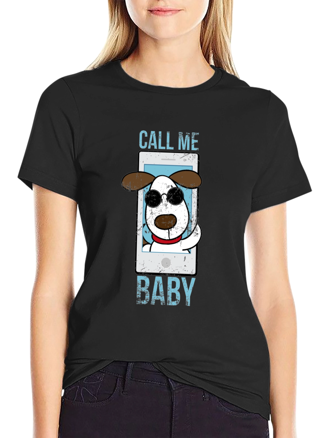 Black Call Me Baby Dog T-Shirt view 2