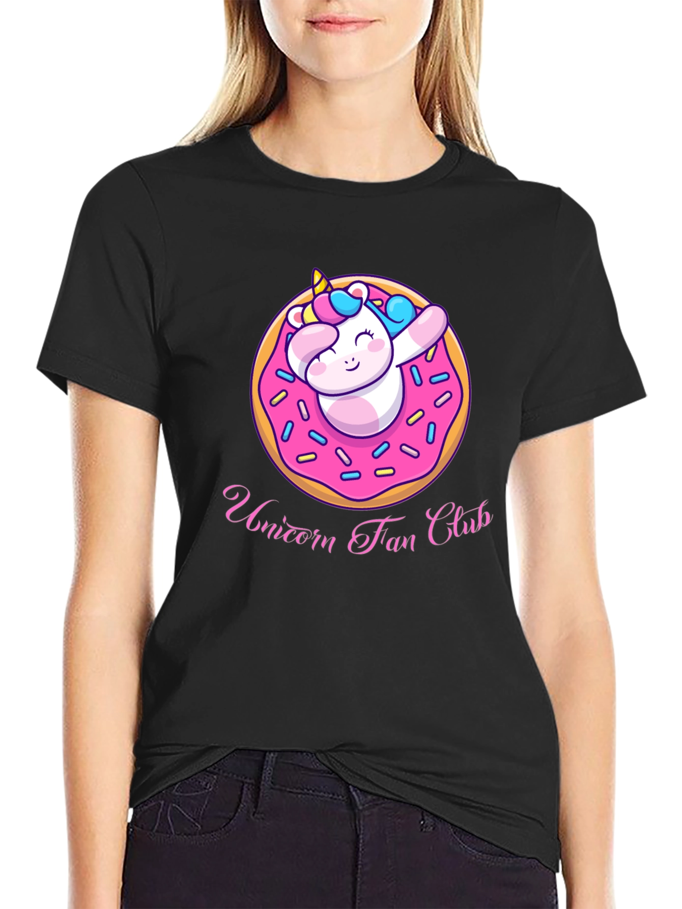 Black Unicorn Fan Club Donut T-Shirt view 2