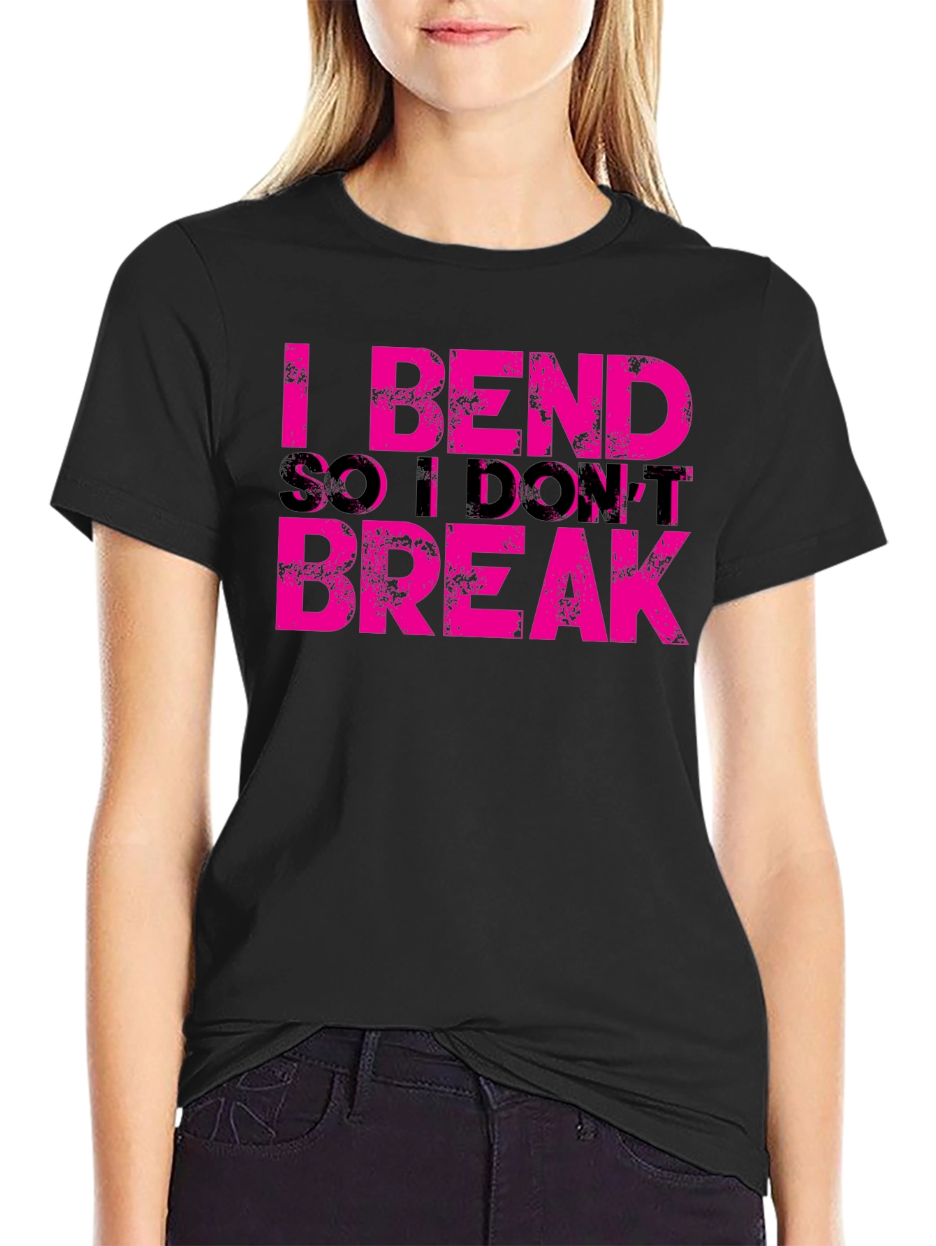 Black I Bend So I Don't Break Graphic Tee view 2