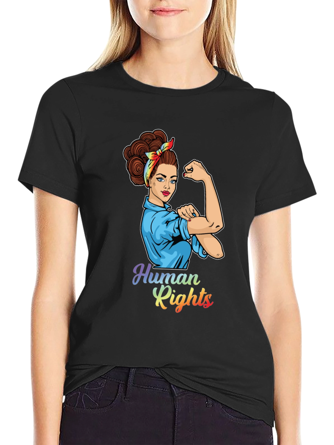 Black Empowered Human Rights Graphic Tee view 2