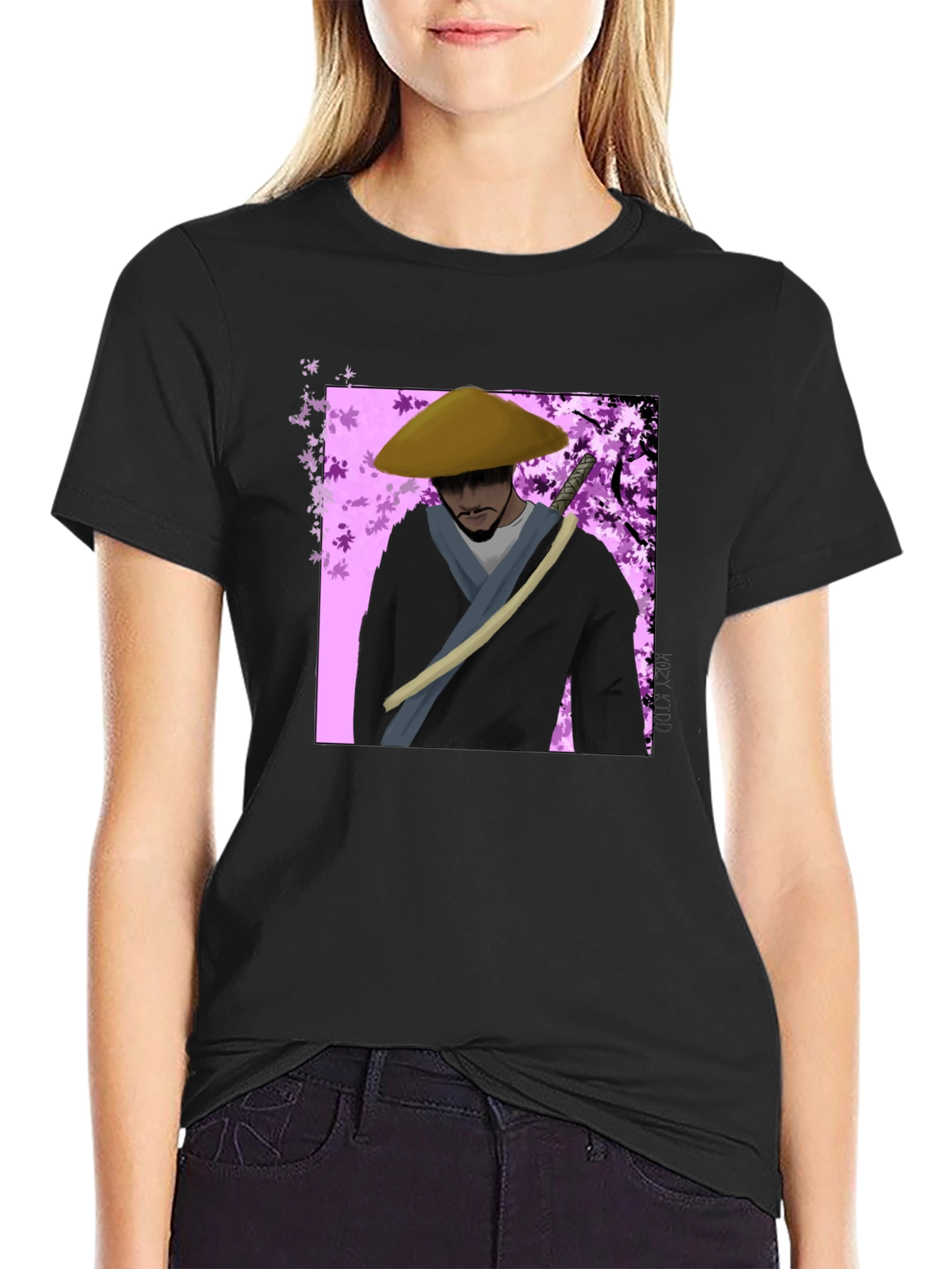 Black Samurai Graphic Tee - Urban Style T-Shirt view 2