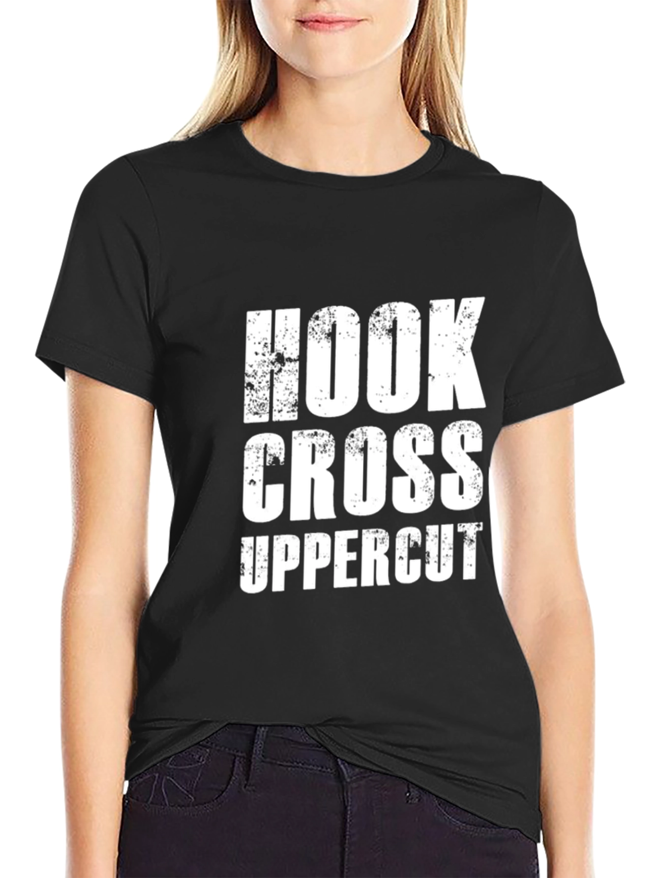 Black Hook Cross Uppercut Graphic Tee - Boxing T-Shirt view 2