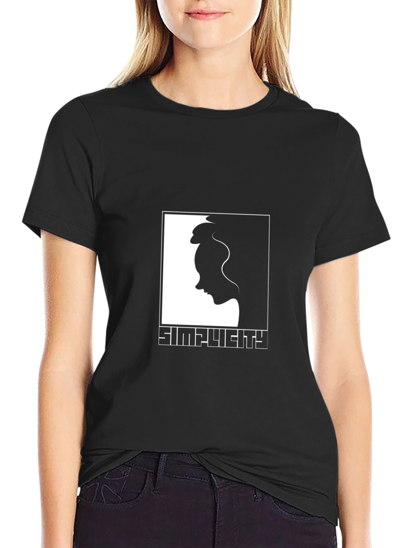 Simplicity Graphic Black T-Shirt - Unisex Minimalist Design - 2