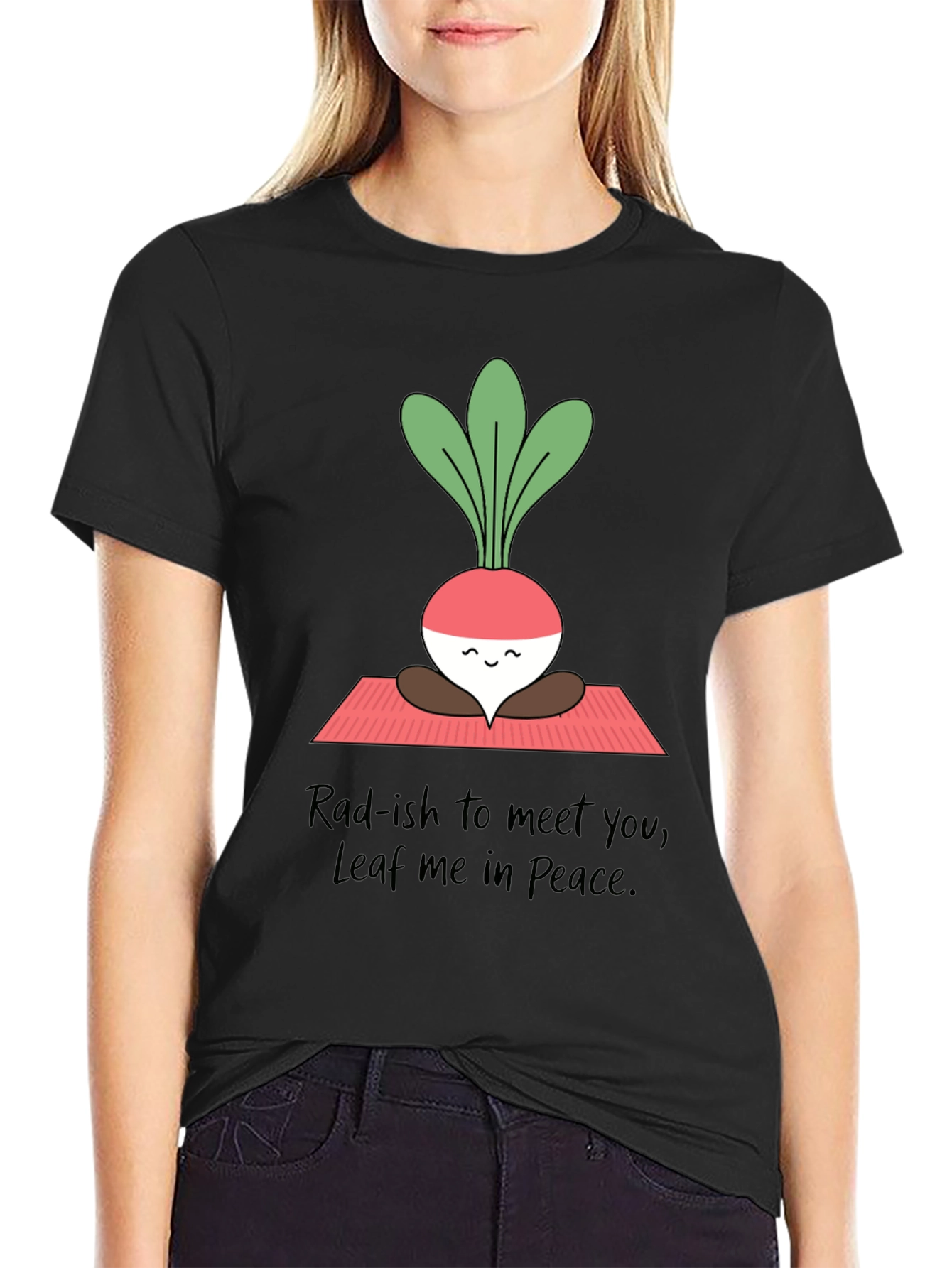 Black Rad-ish Yoga Graphic Tee - Relax in Peace! view 2