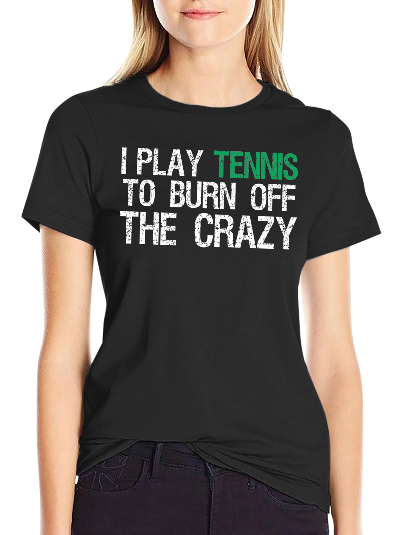 Black Tennis Crazy Graphic Tee - Burn Off Energy in Style! view 2