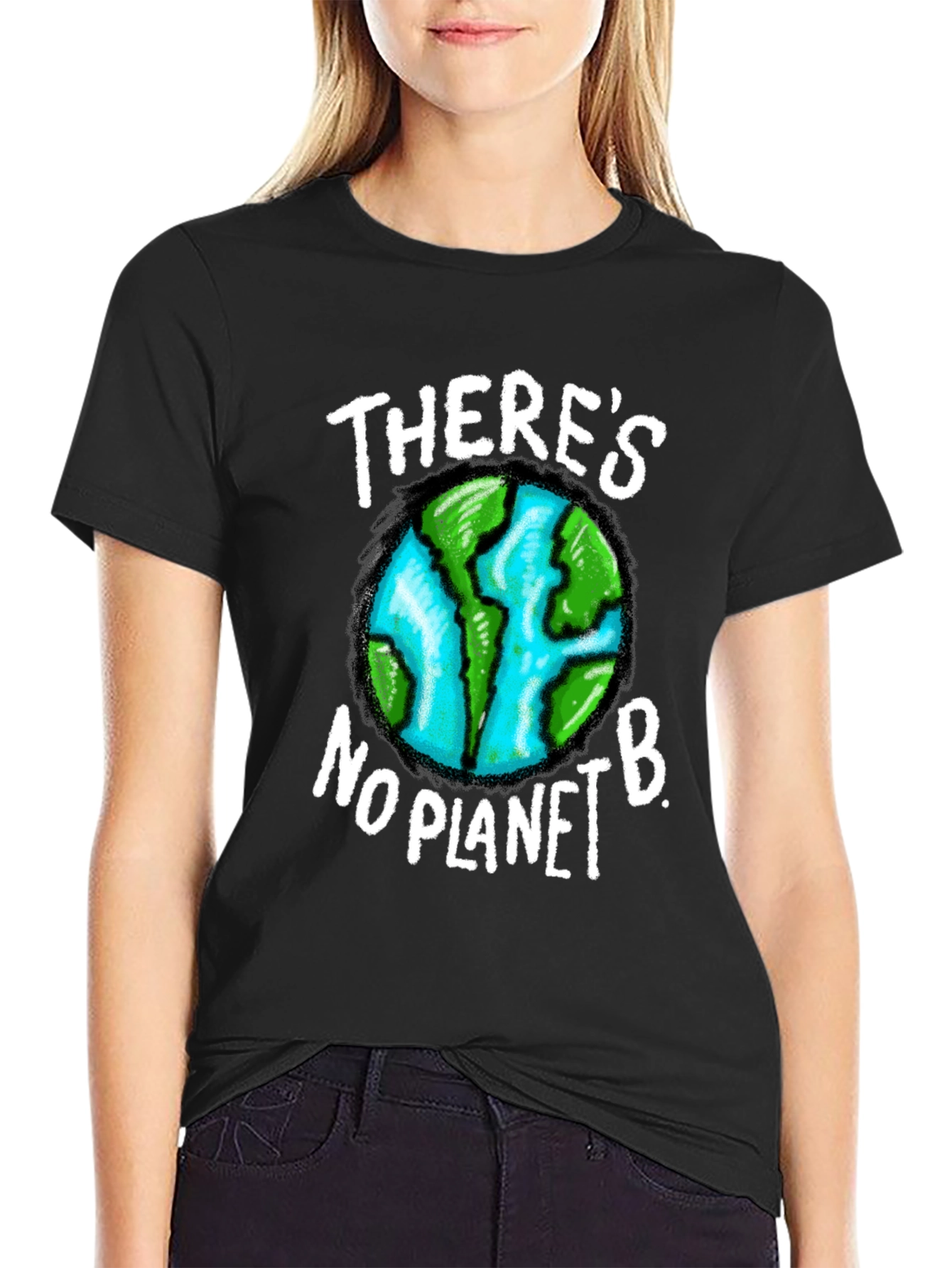 Black There's No Planet B Graphic T-Shirt view 2