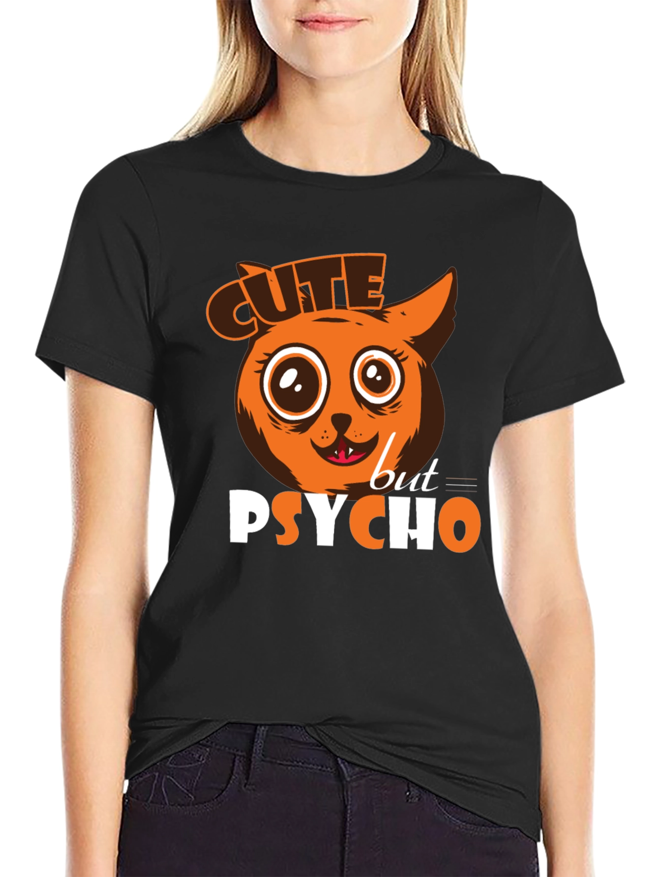 Black Cute But Psycho T-Shirt view 2