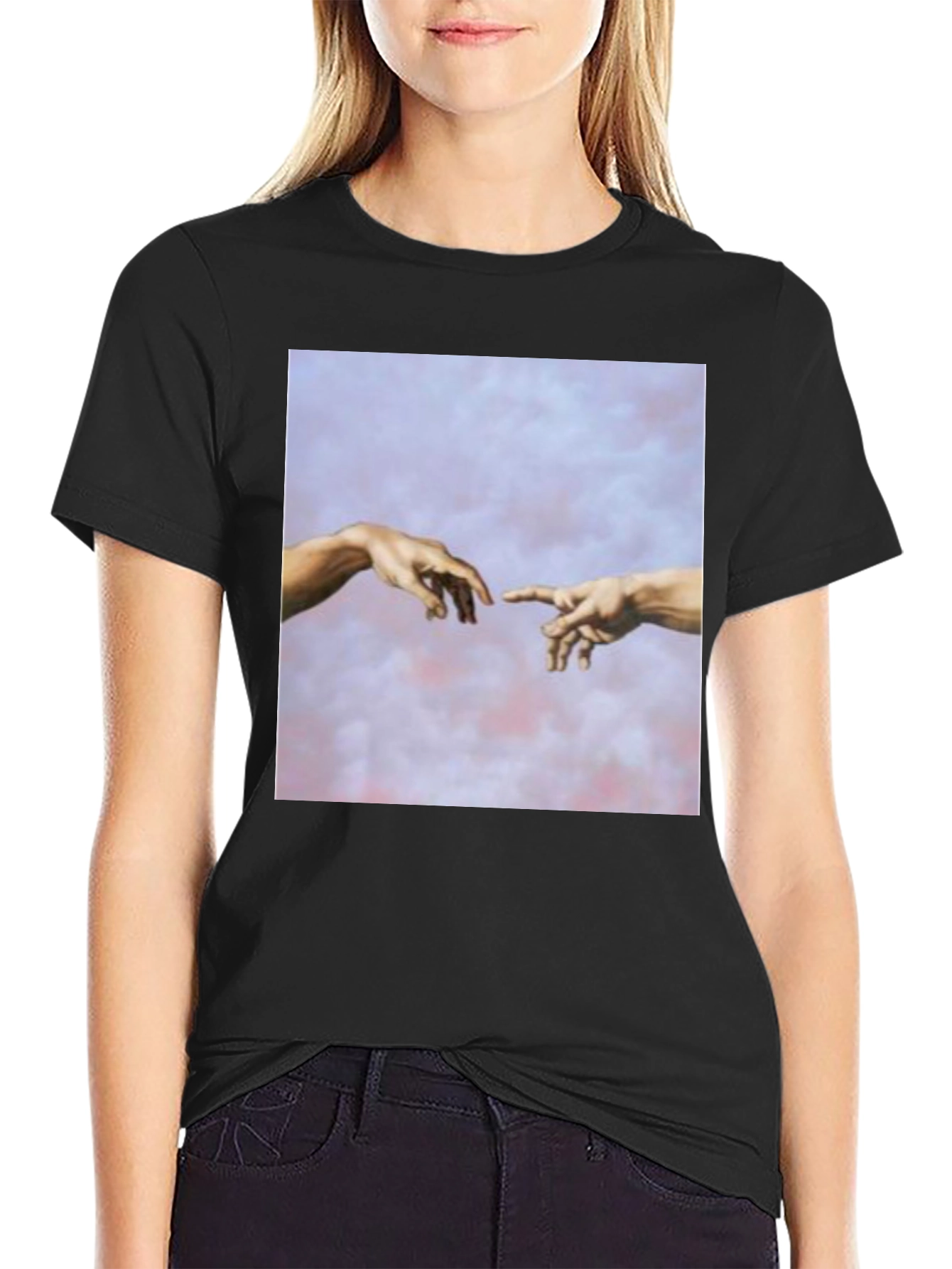 Black Creation of Adam Graphic Tee - Black view 2