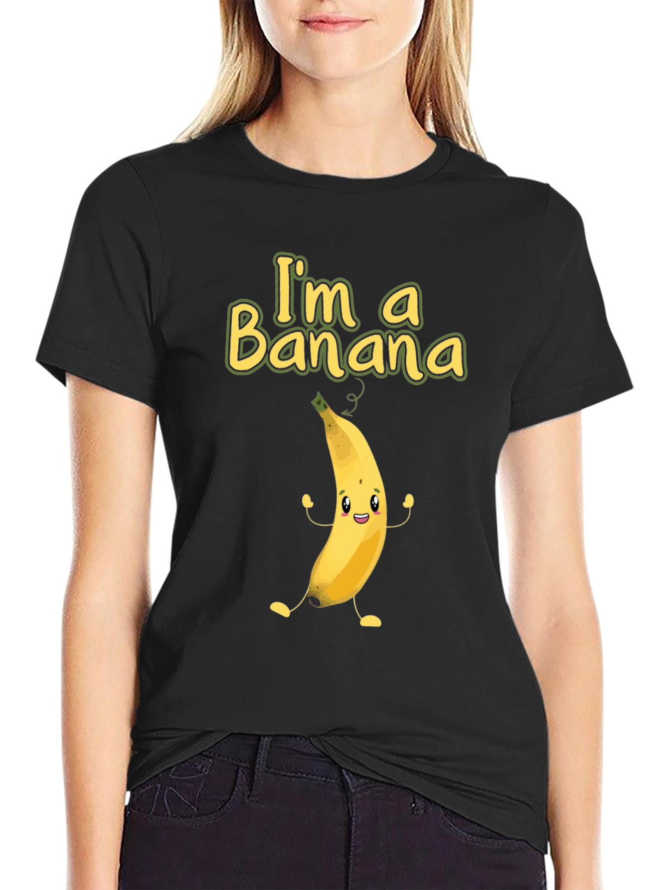 Black I'm a Banana Funny Graphic Tee view 2