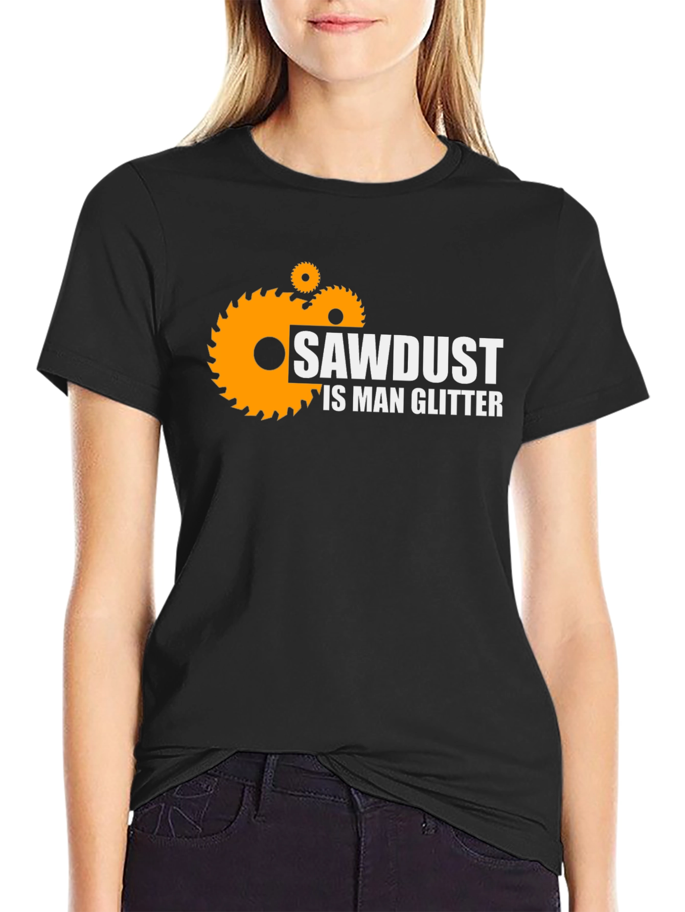 Black Sawdust is Man Glitter T-Shirt view 2