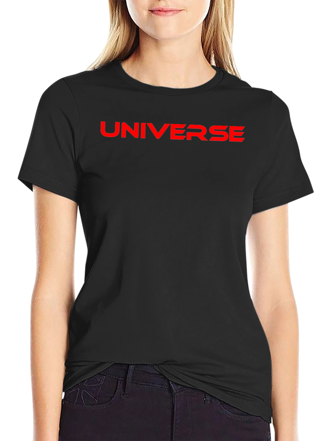 Universe Graphic T-Shirt - Bold Red Print on Black - 2