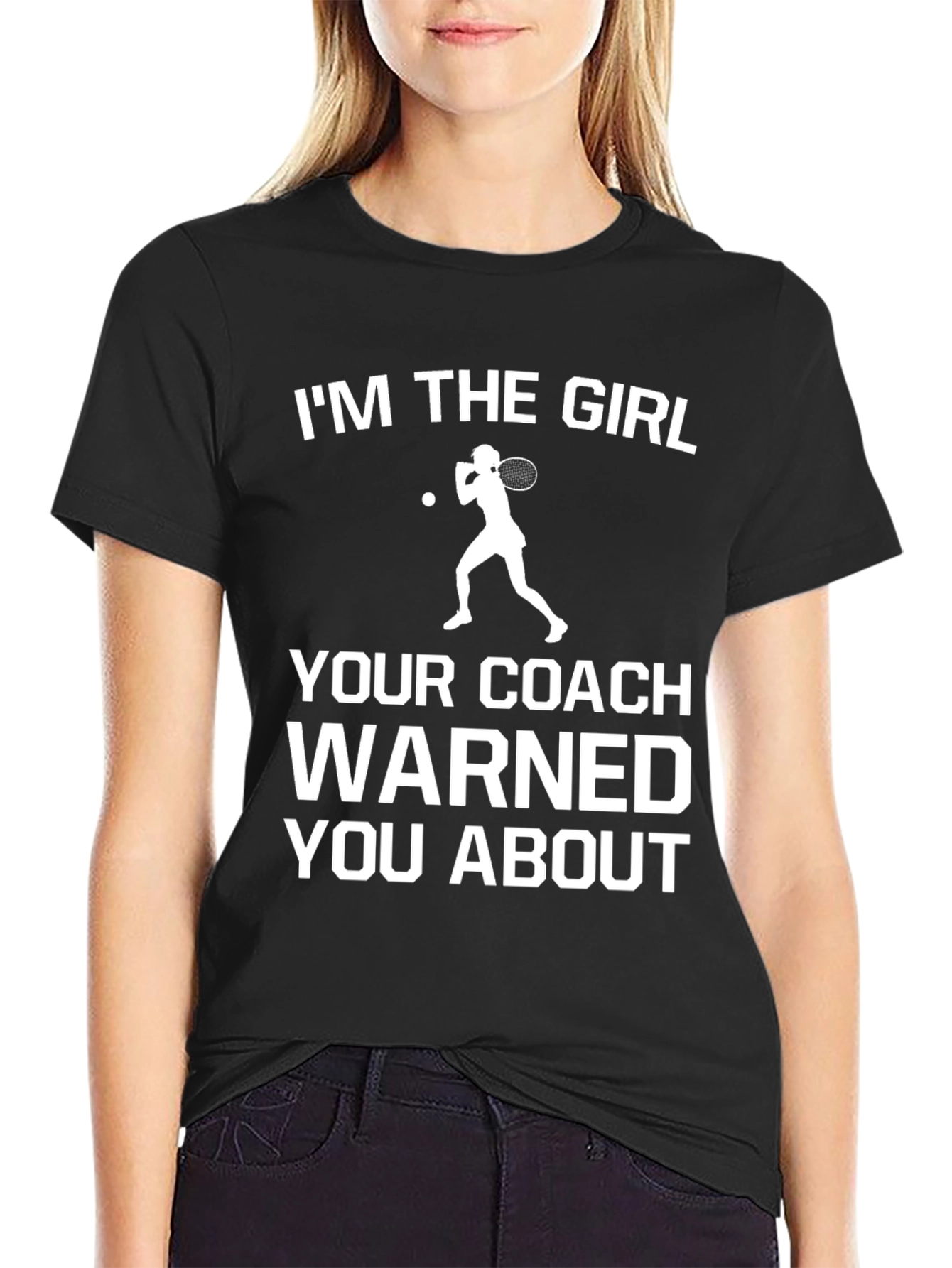 Black I'm The Girl Tennis T-Shirt view 2