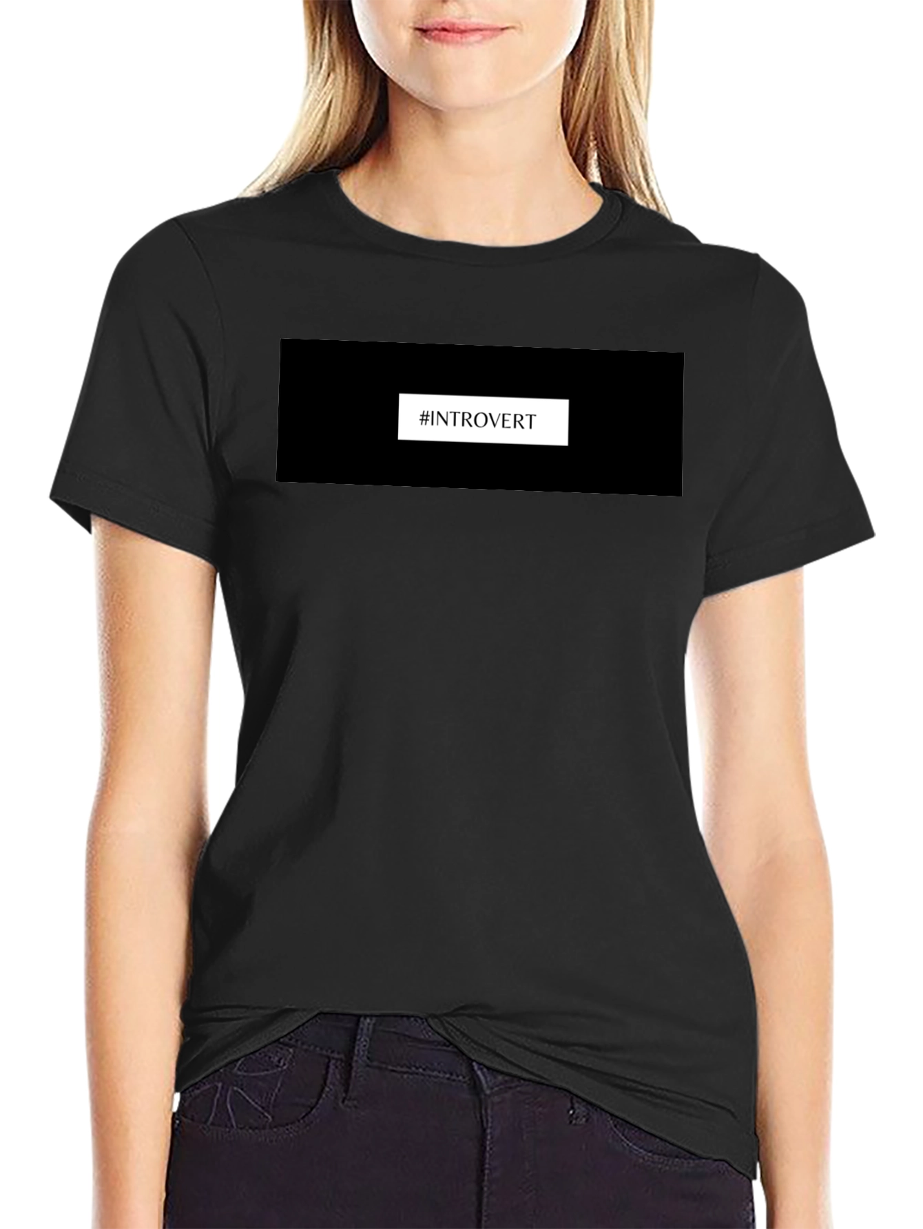 Black Introvert T-Shirt - Black, Comfortable Fit view 2