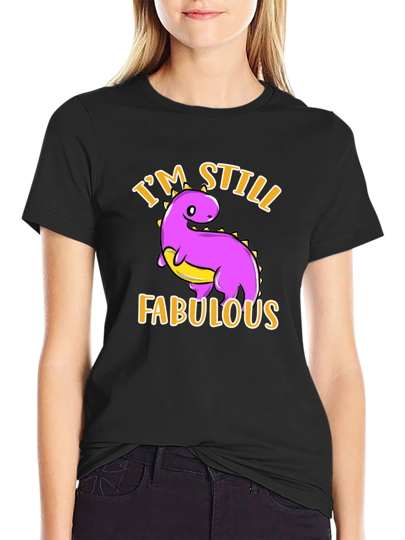 Black Fabulous Dinosaur T-Shirt view 2