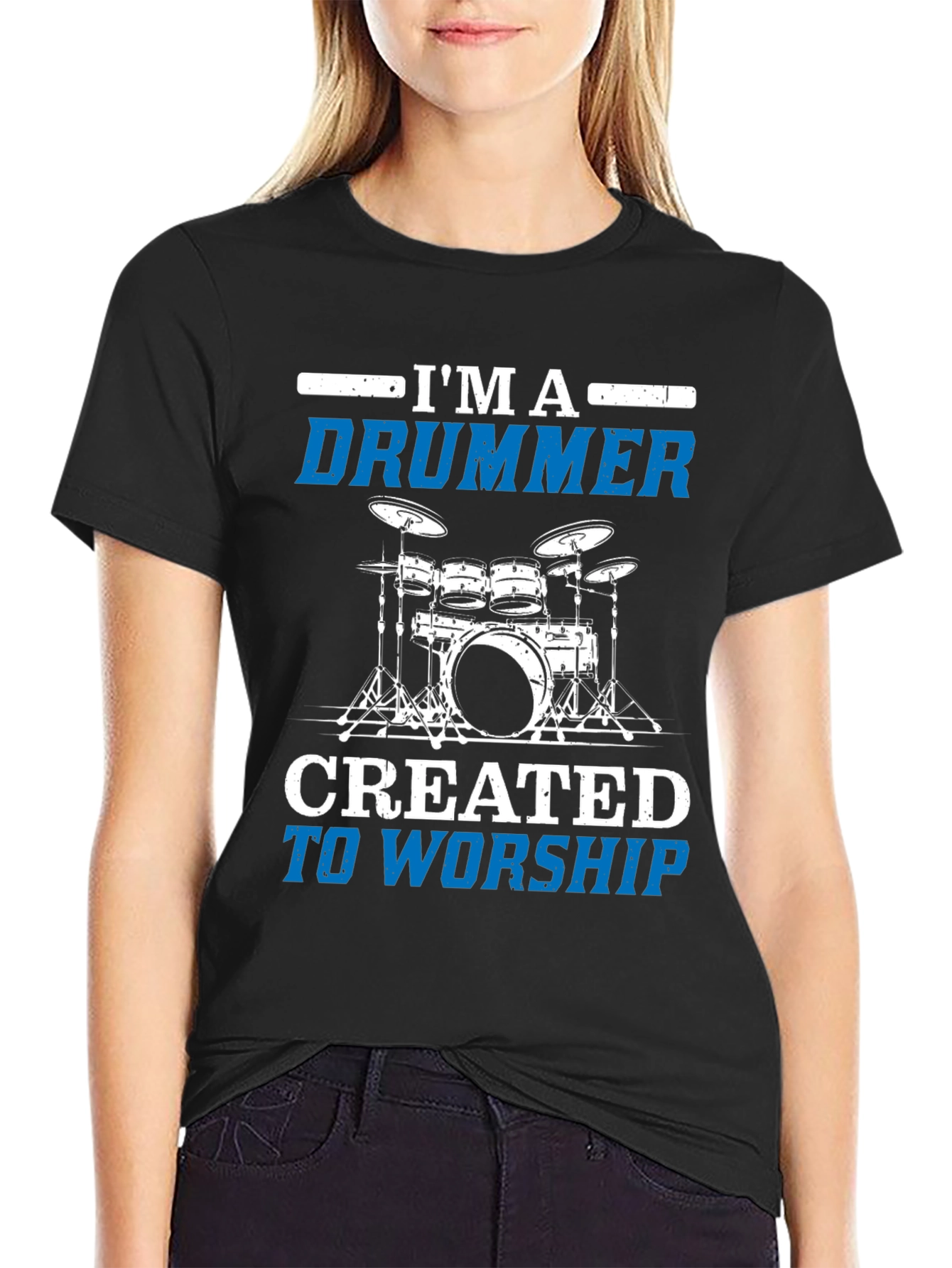 Black I'm a Drummer T-Shirt Music Band view 2