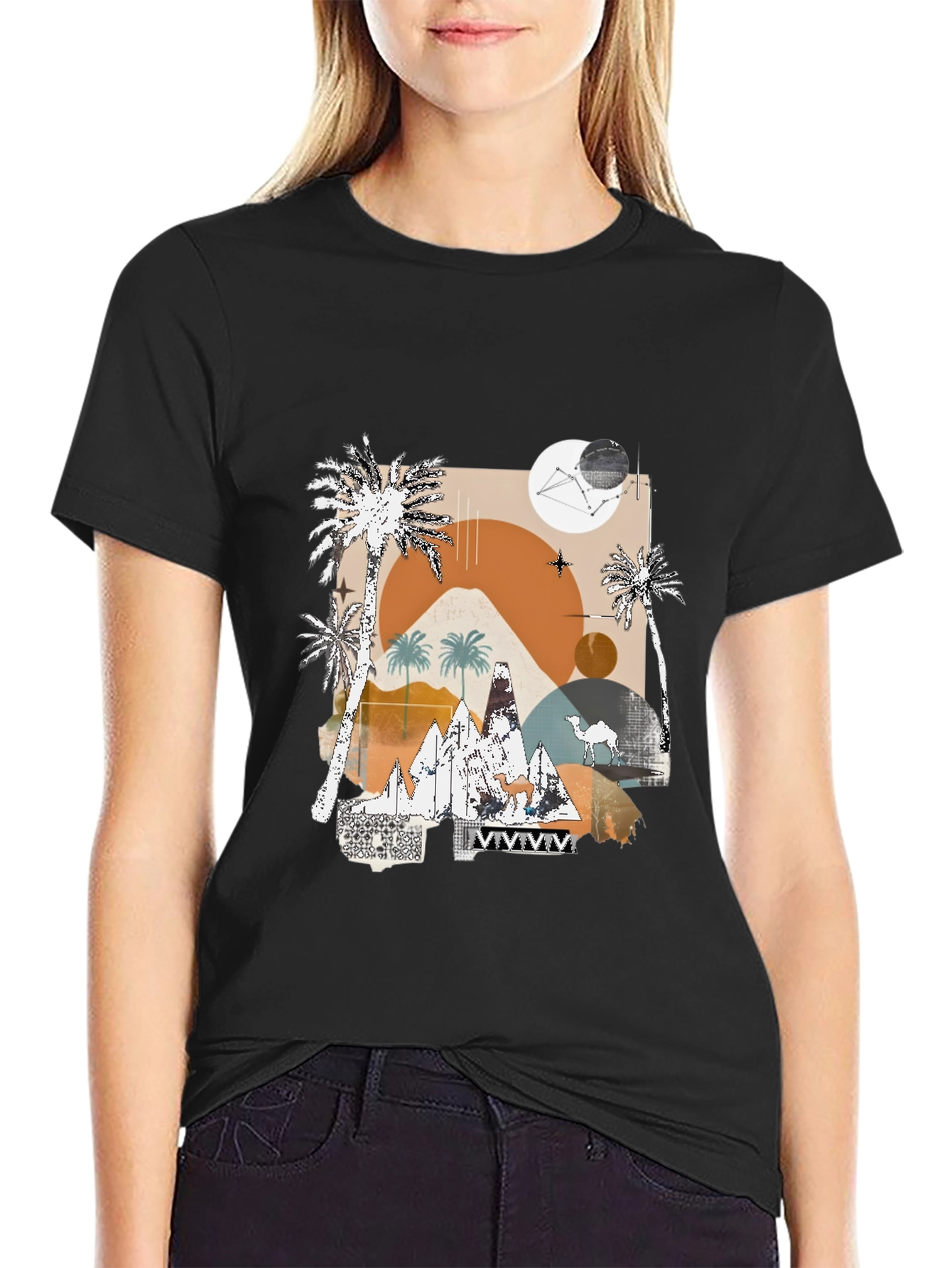 Black Desert Graphic Tee - Modern Abstract Design view 2