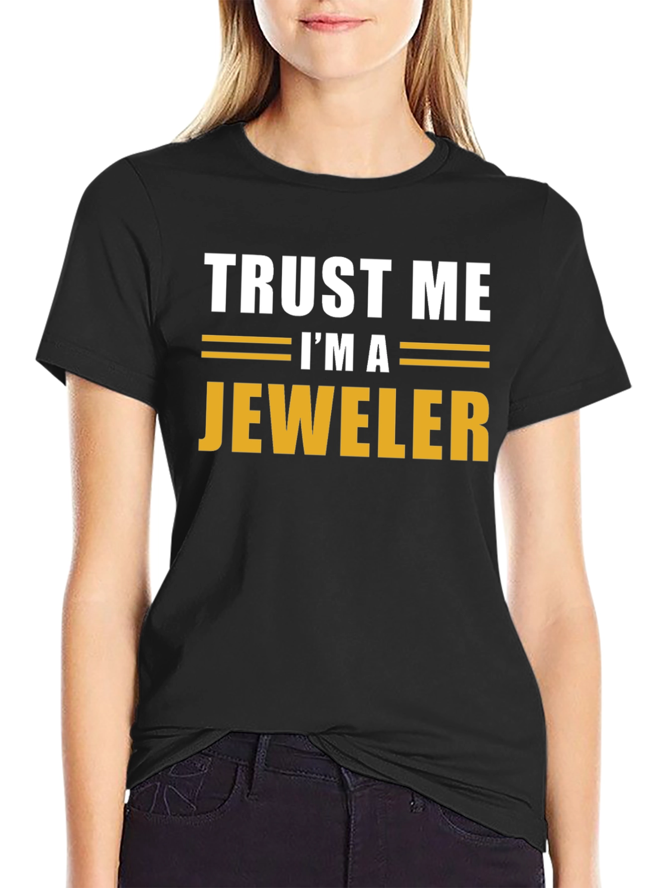 Black Trust Me I'm A Jeweler T-Shirt view 2
