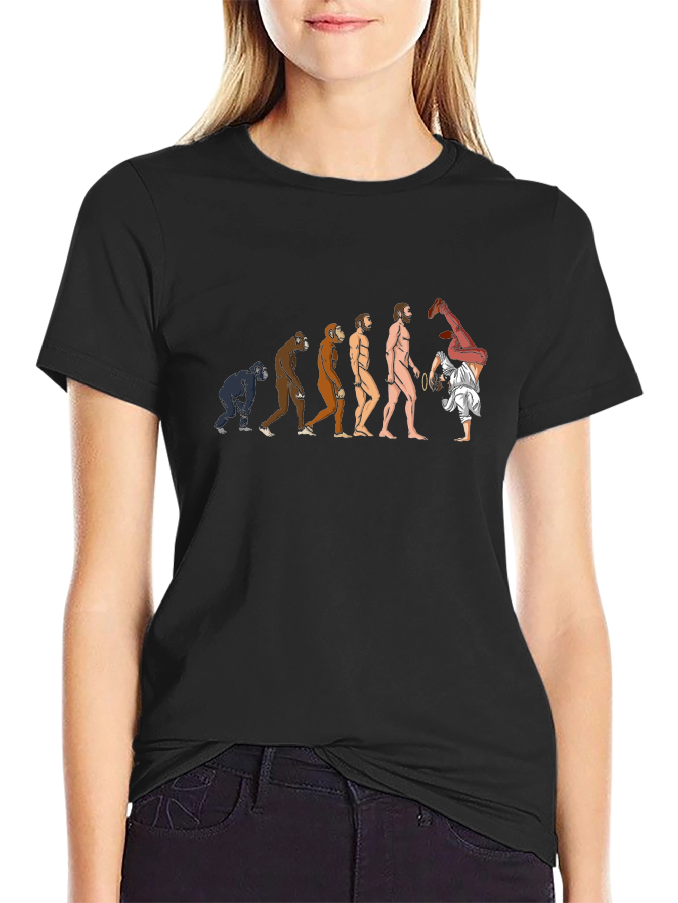 Black Evolution of Dance T-Shirt - Black, Cotton view 2