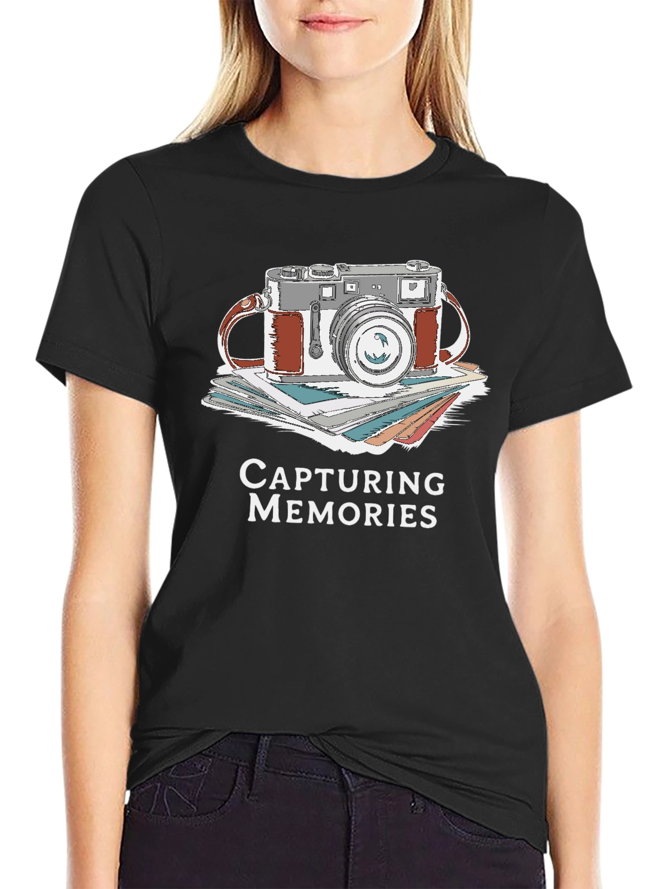 Black Capturing Memories Graphic T-Shirt view 2