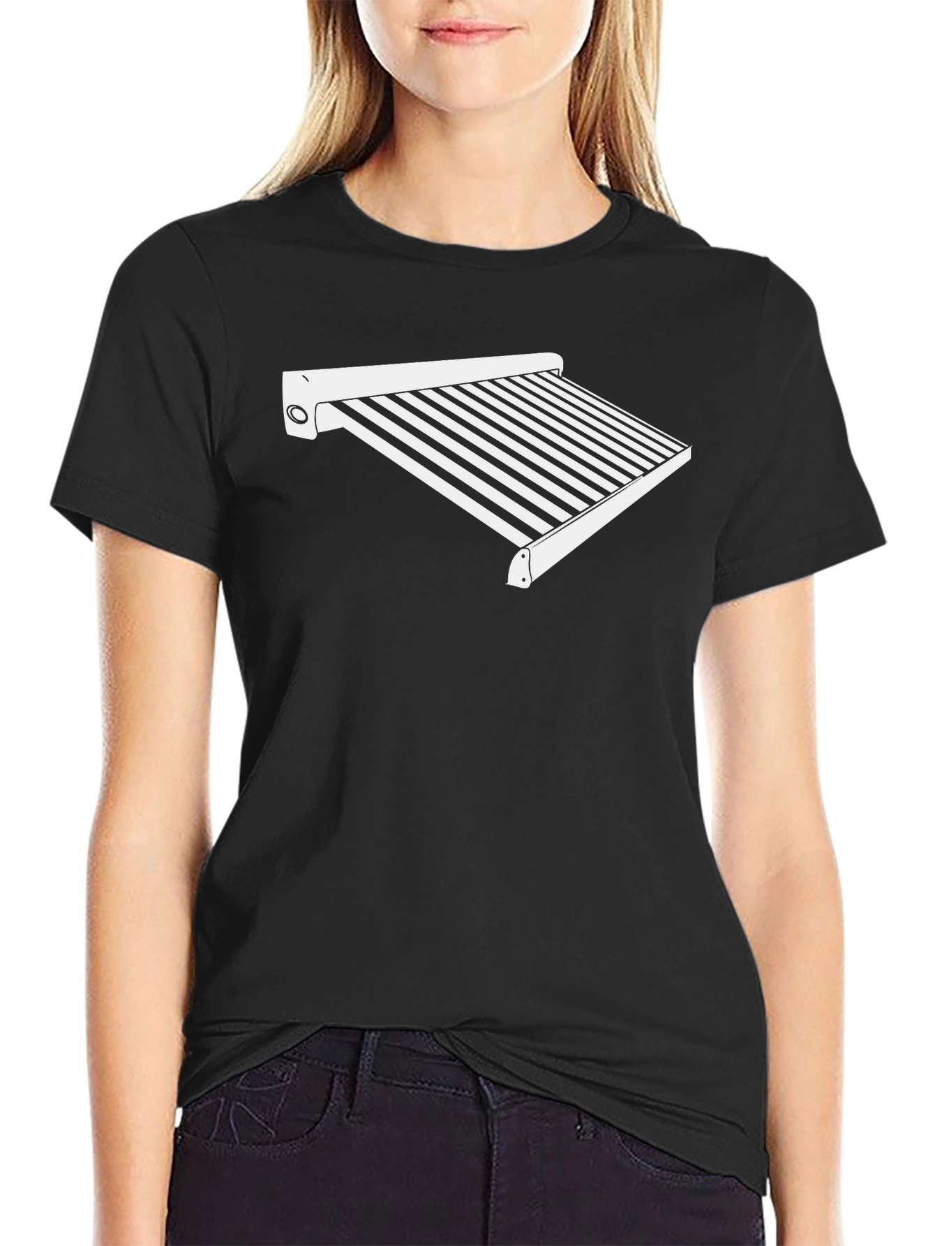 Black Striped Awning Graphic Tee - Black view 2