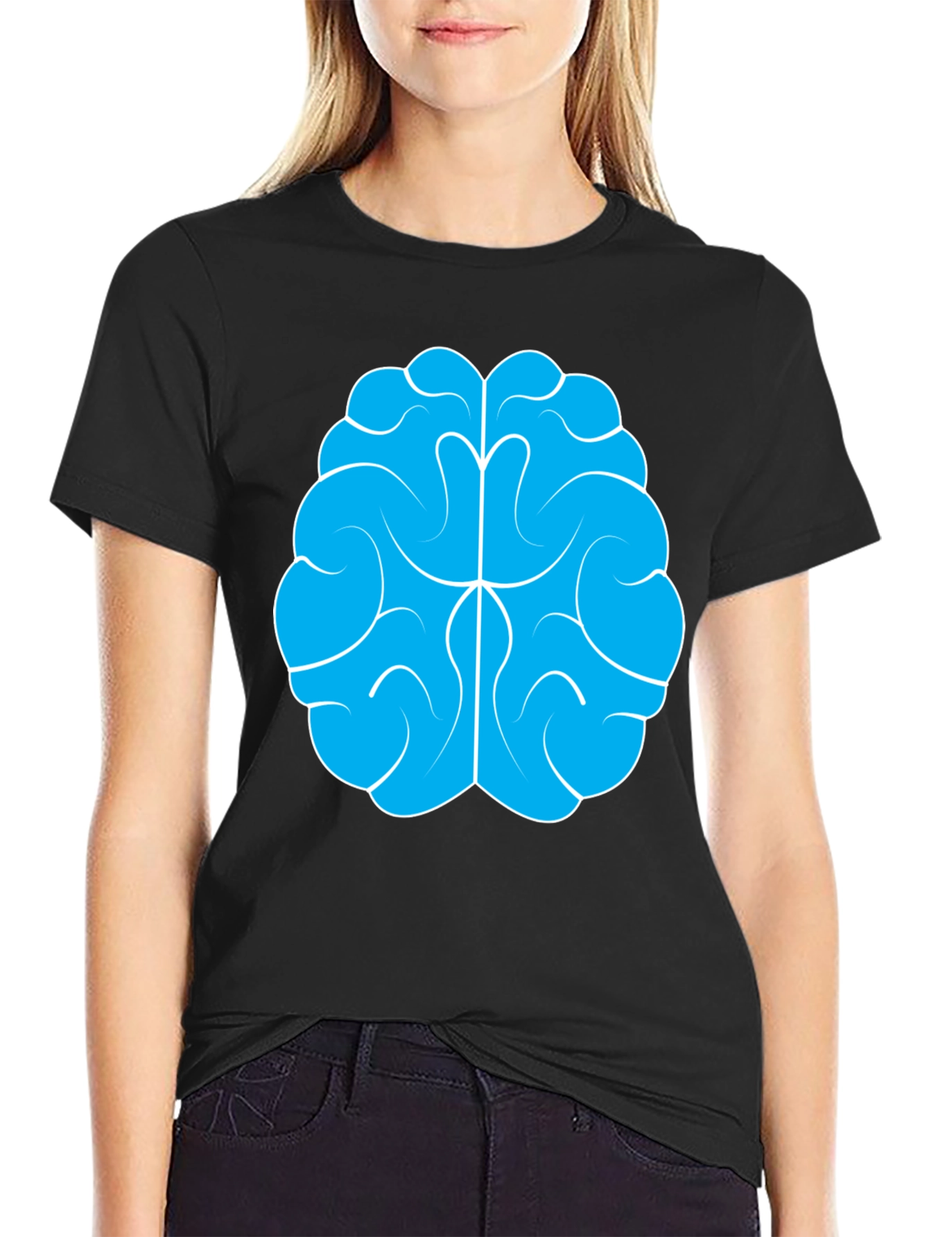 Black Brain Graphic Tee - Black Cotton Blend view 2