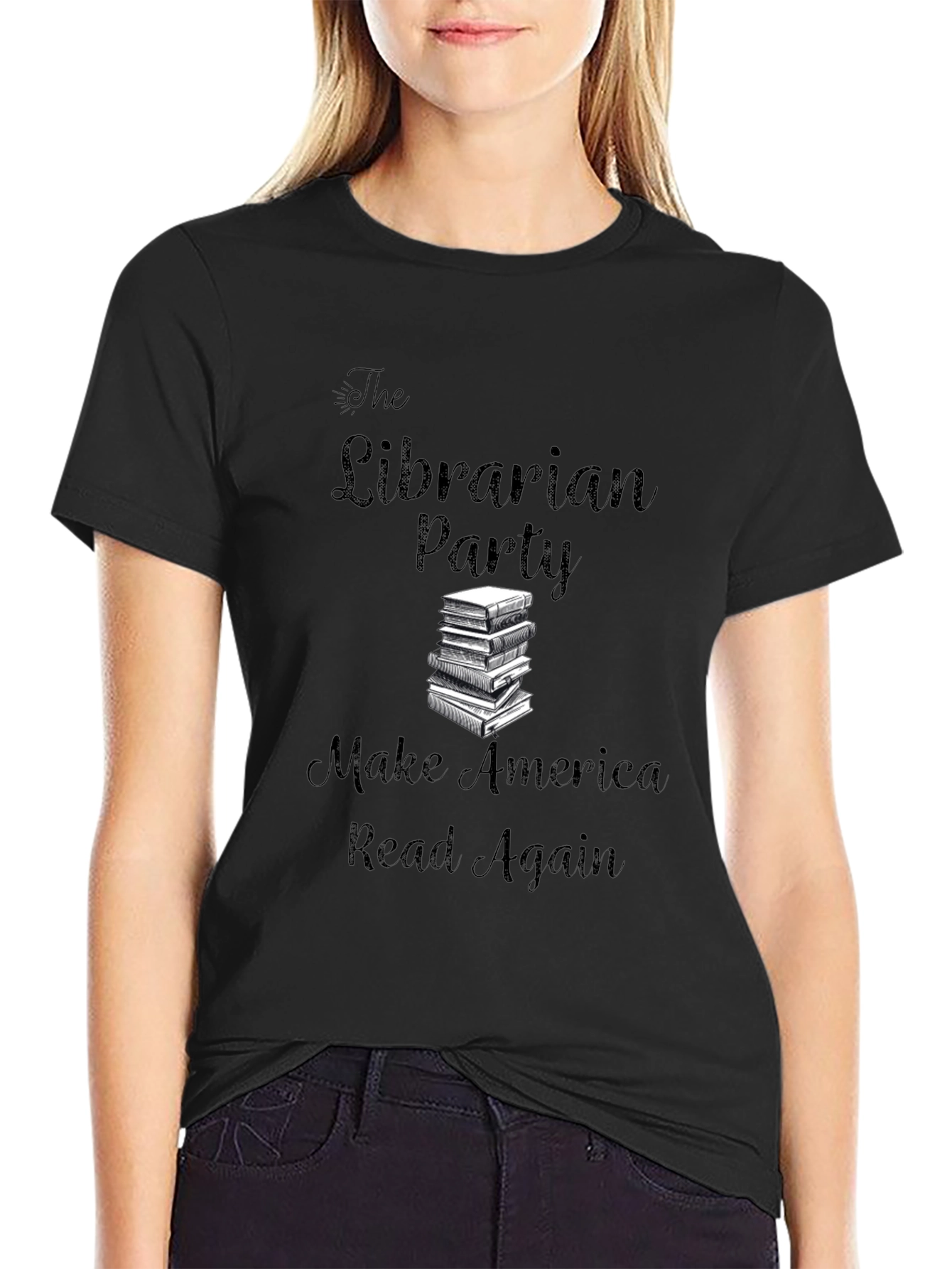 Black Librarian Party T-Shirt: Make America Read Again! view 2