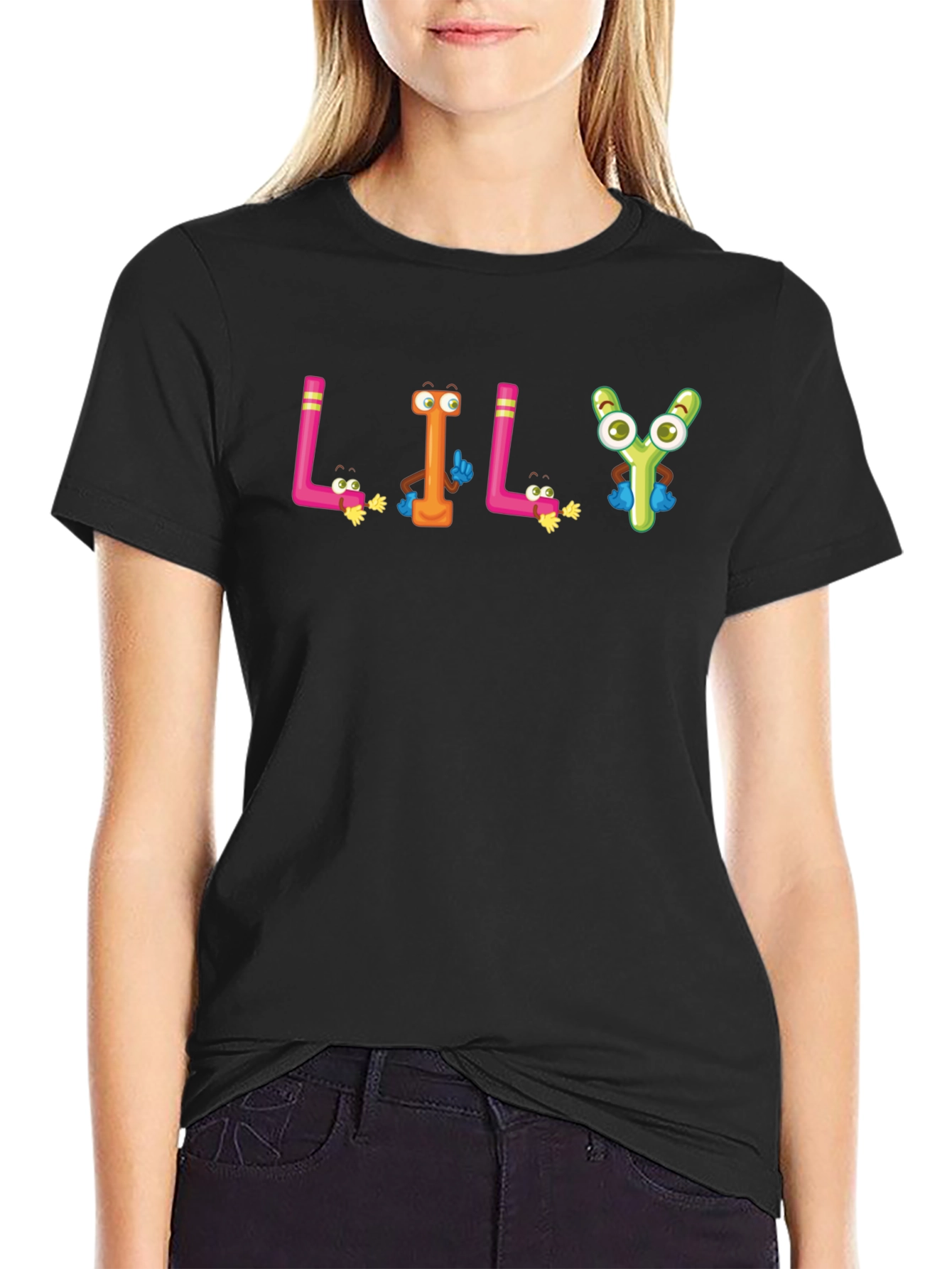 Black Cartoon LILY Black T-Shirt view 2