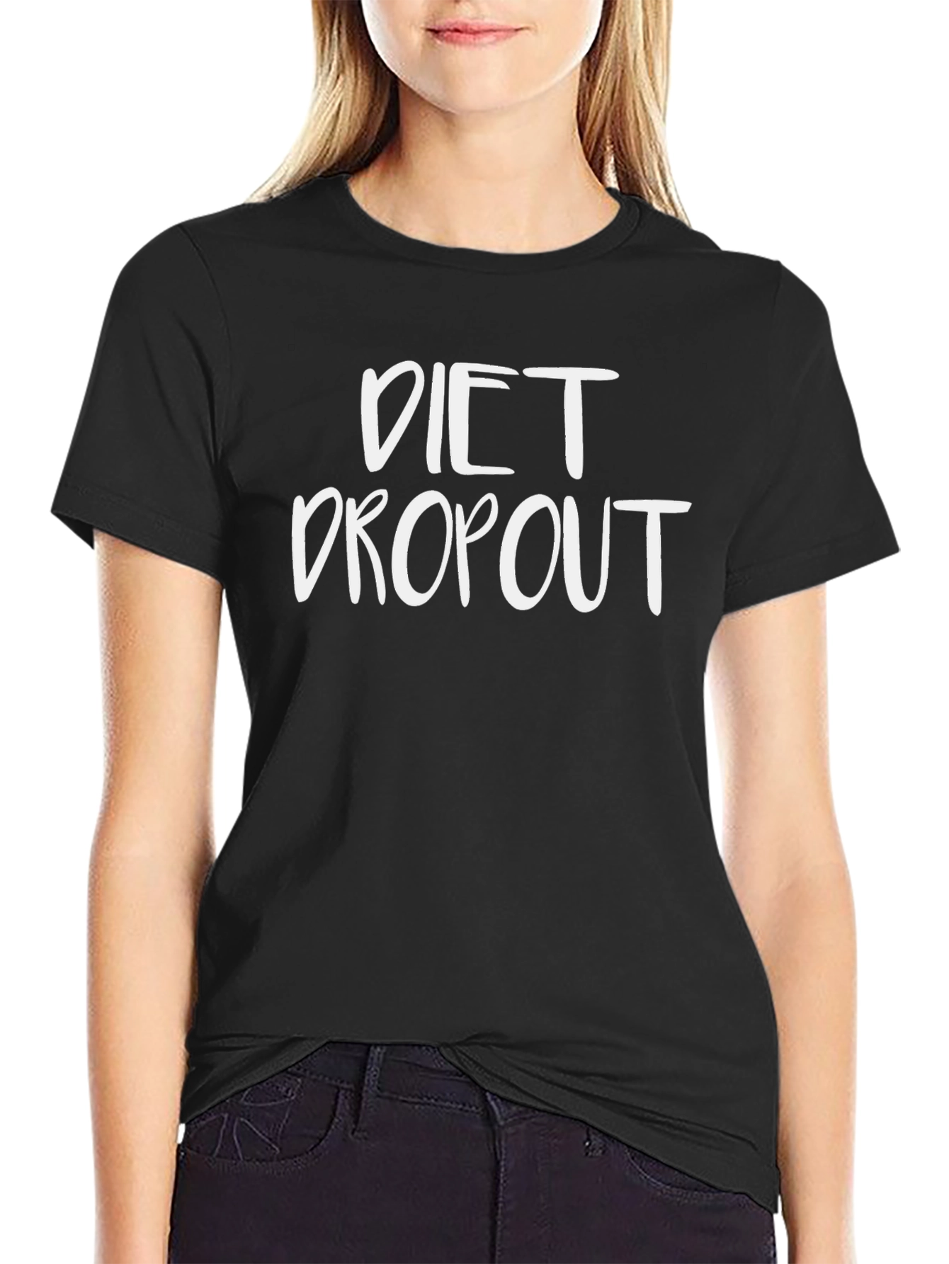 Black Diet Dropout Graphic Tee - Funny Fitness Shirt view 2