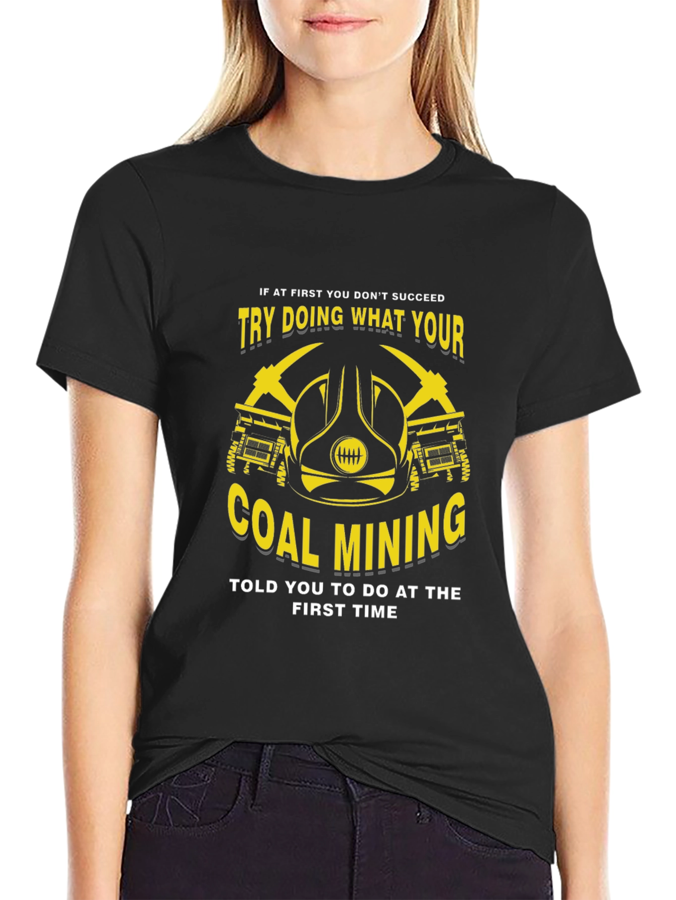 Black Coal Mining Graphic Tee - Funny Work Shirt view 2