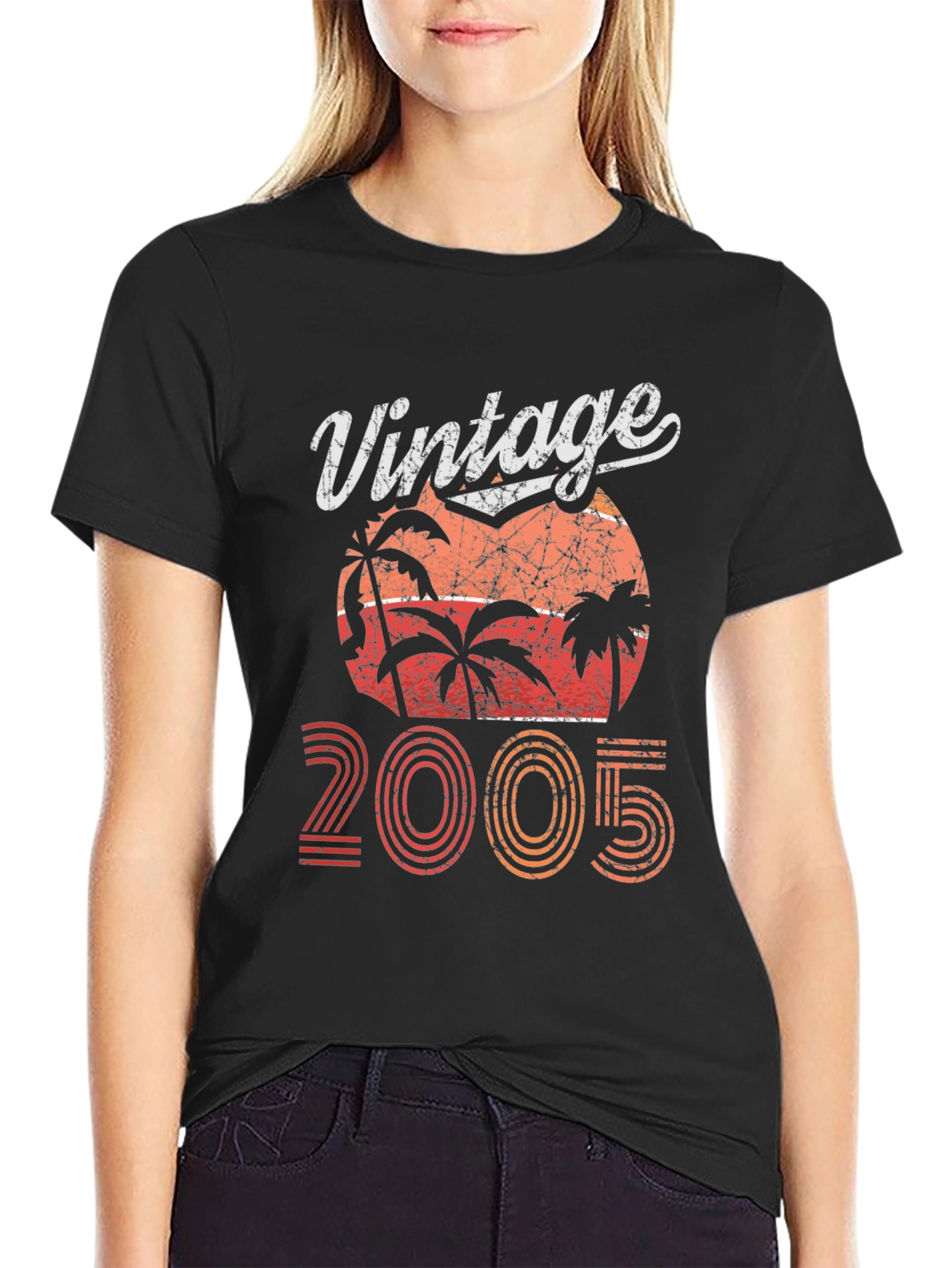 Black Vintage 2005 Palm Tree T-Shirt view 2