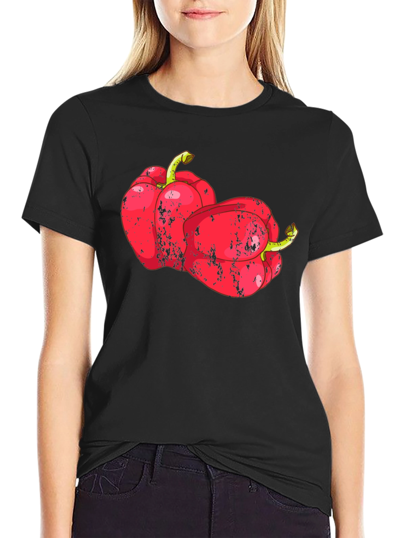 Black Red Pepper Graphic T-Shirt - Unique Design view 2