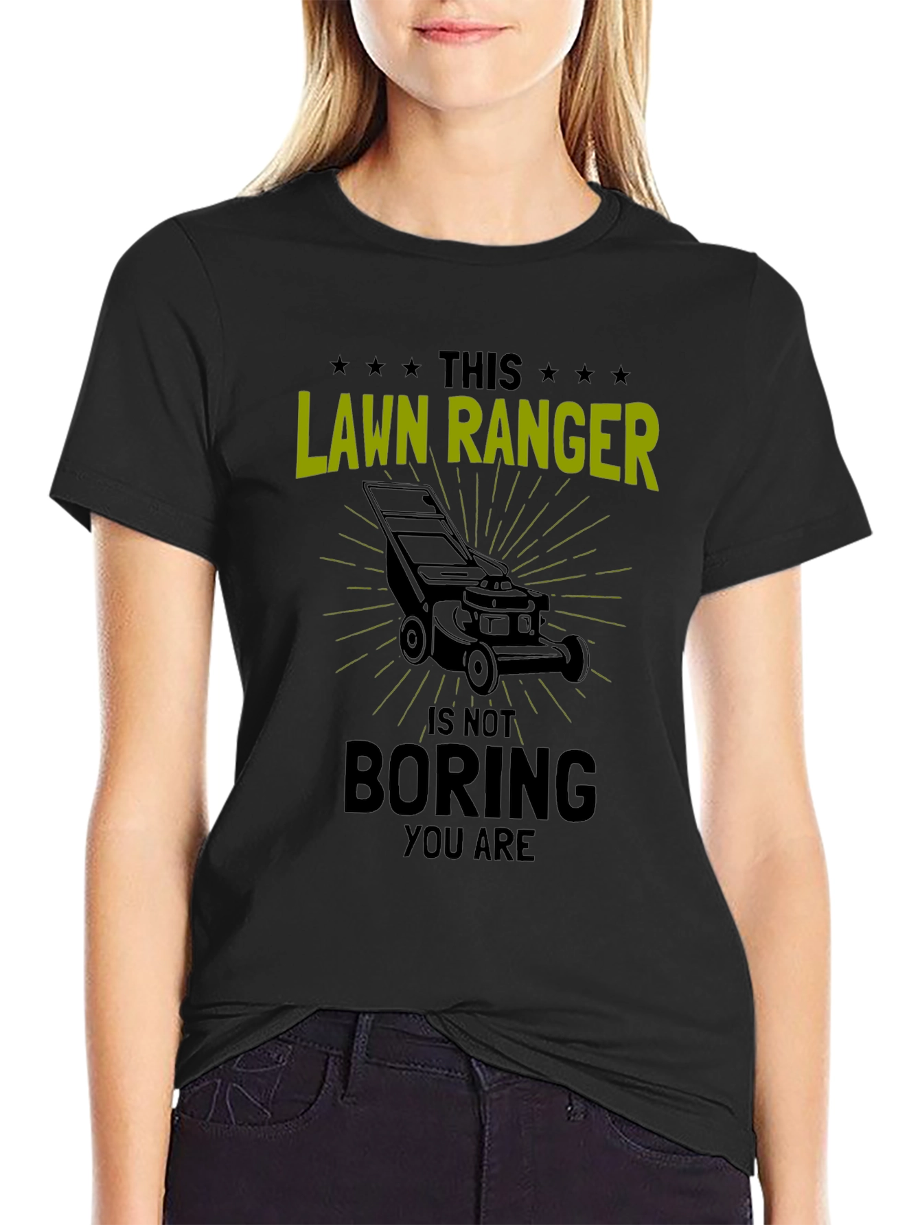 Black Lawn Ranger T-Shirt - Funny Gardening Tee view 2